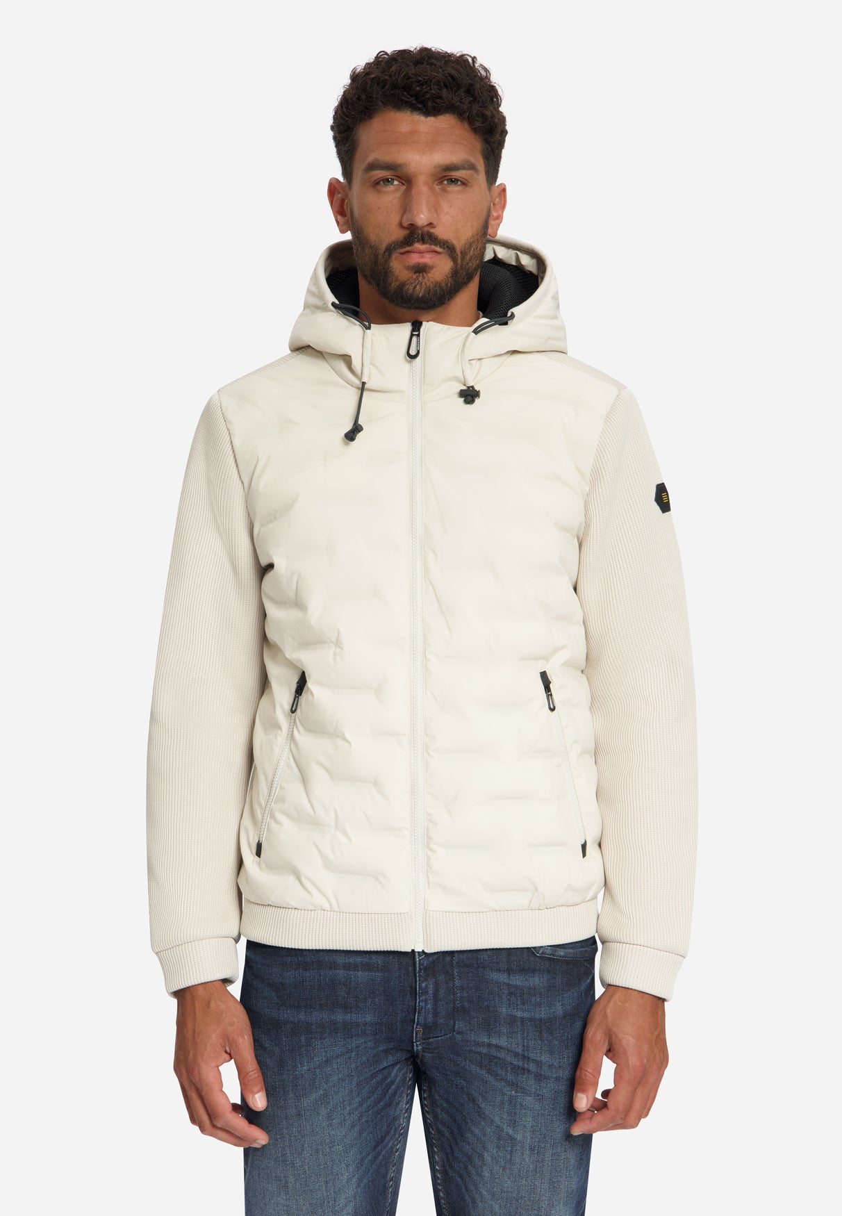 Veste en maille matelassée à capuche | Stone