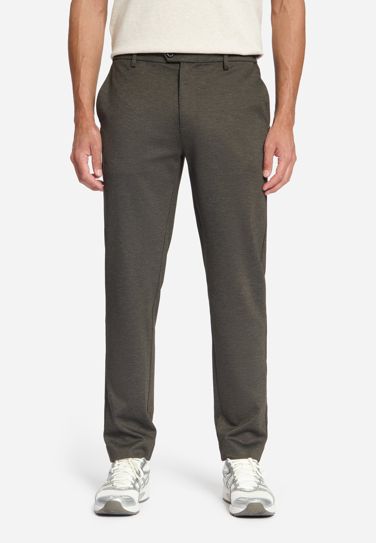 Chino en jersey chiné | Dark Brown