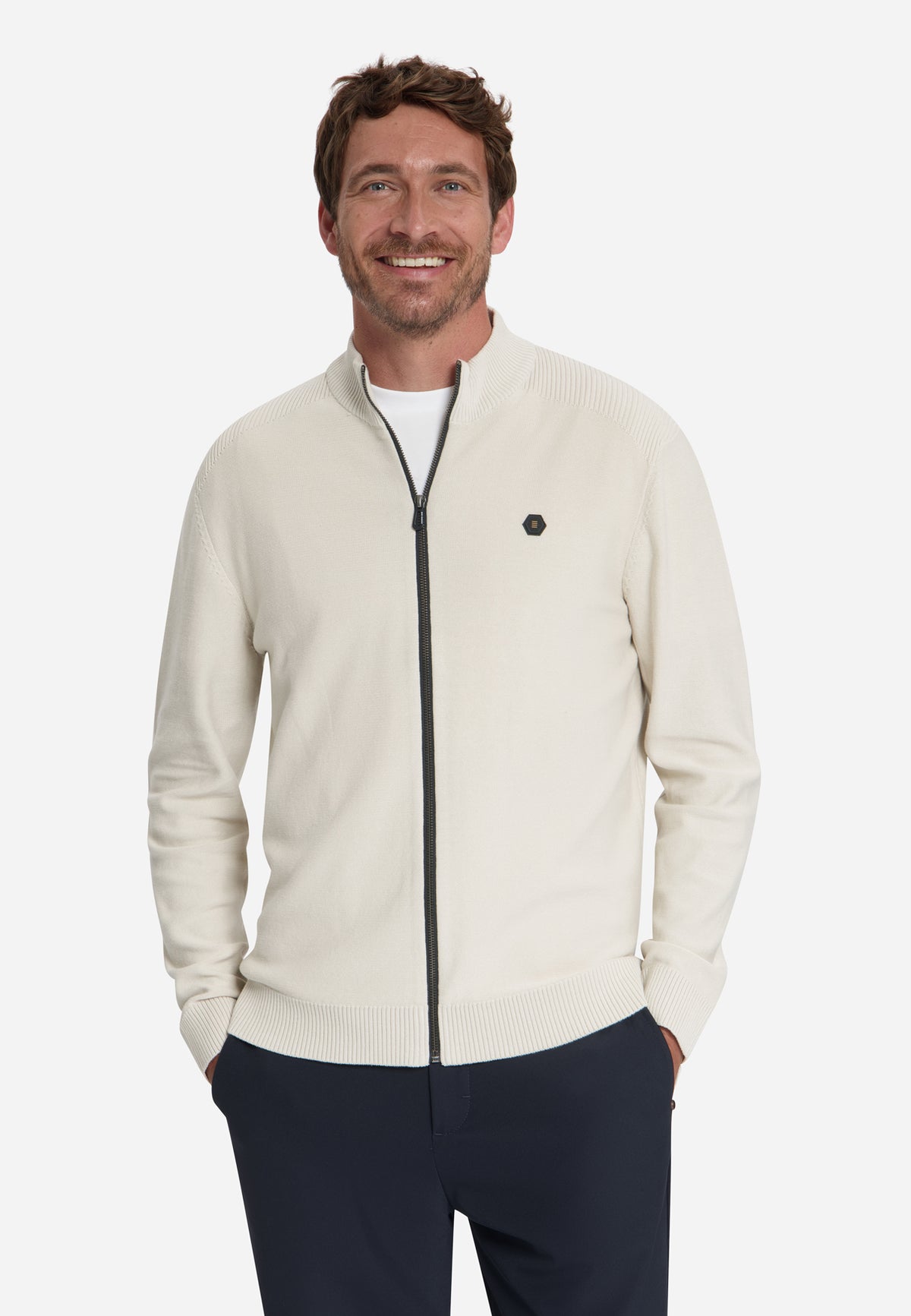 Full-Zip Cardigan | Stone