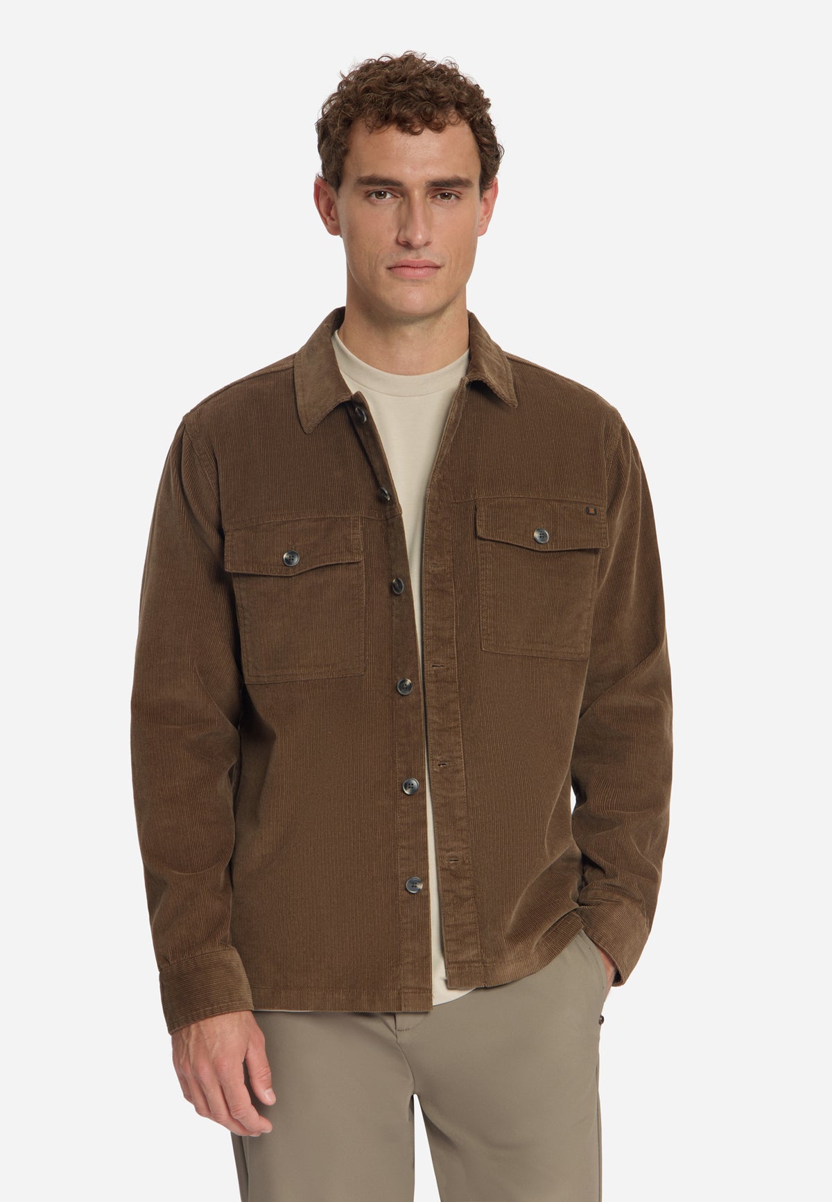 Overshirt en velours côtelé | Marron clair