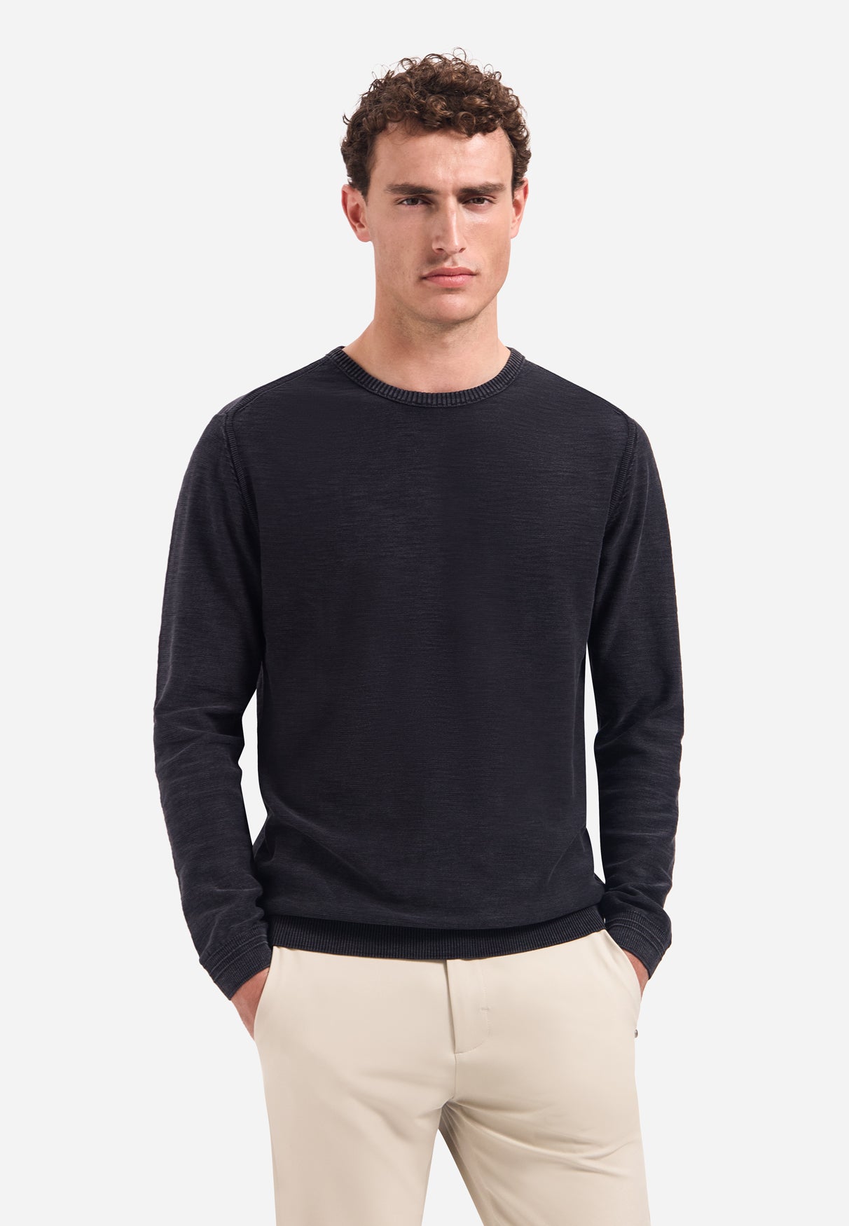 Timeless Basics Stone Washed Jumper | Black