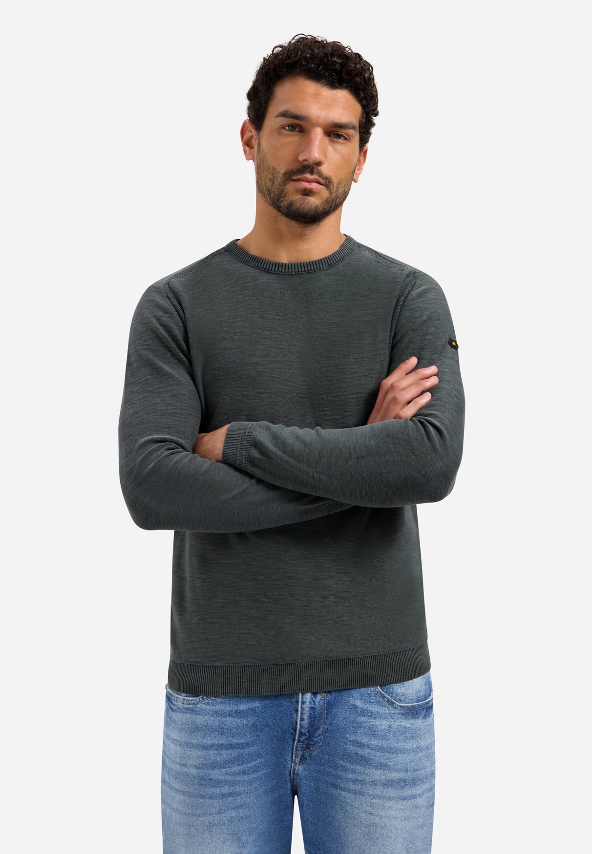 Timeless Basics Stone Washed Jumper | Dark Steel