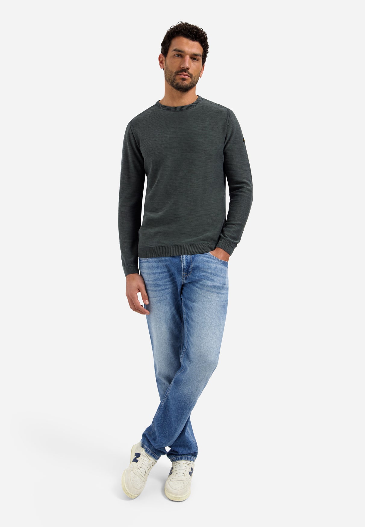 Timeless Basics Stone Washed Jumper | Dark Steel