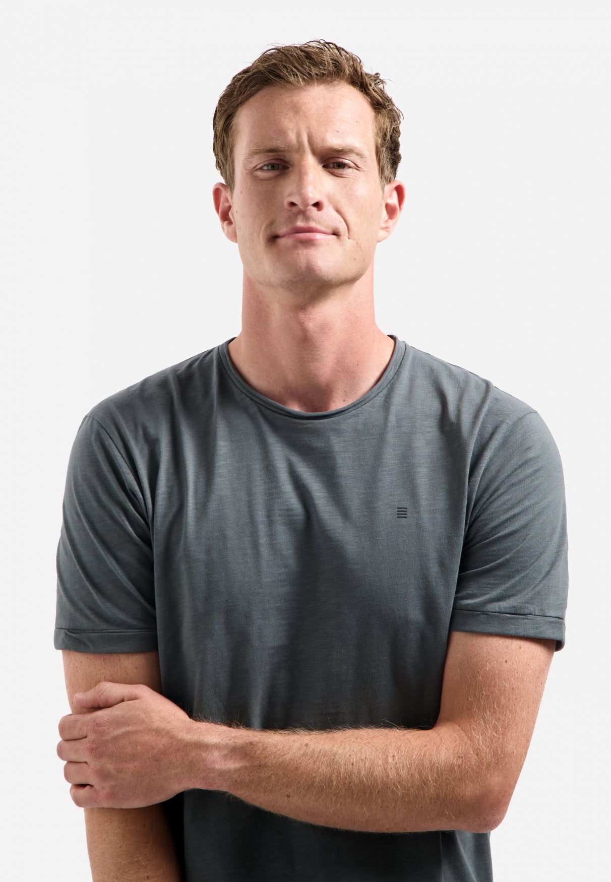 Timeless Basics Round Neck T-Shirt | Dark Steel