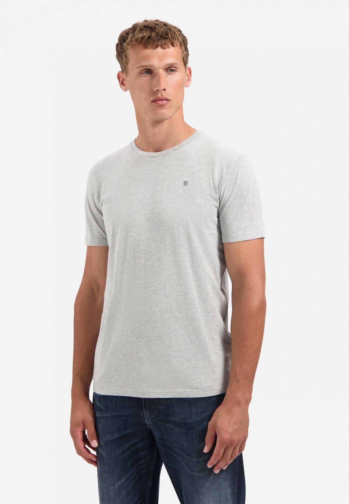 Crewneck T-shirt | Grey Melange