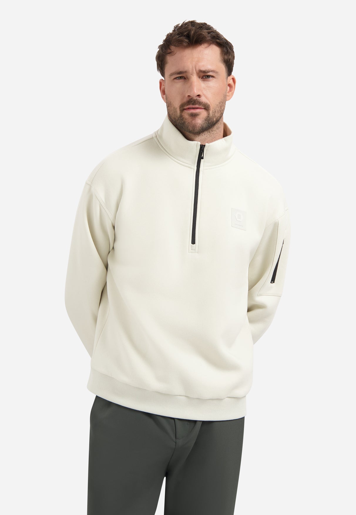 Sweat à demi-zip | Chalk
