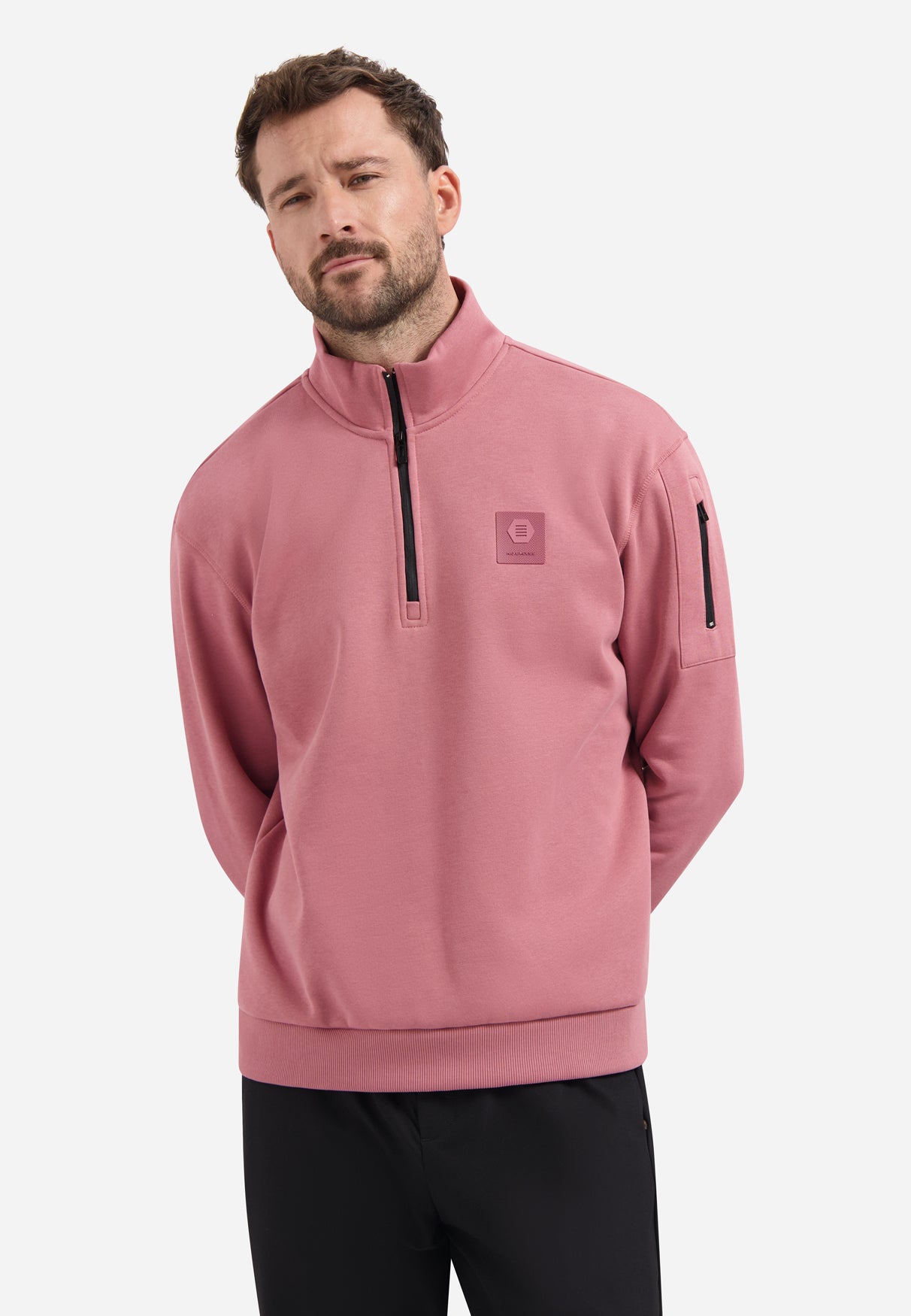 Sweat à demi-zip | Old Pink