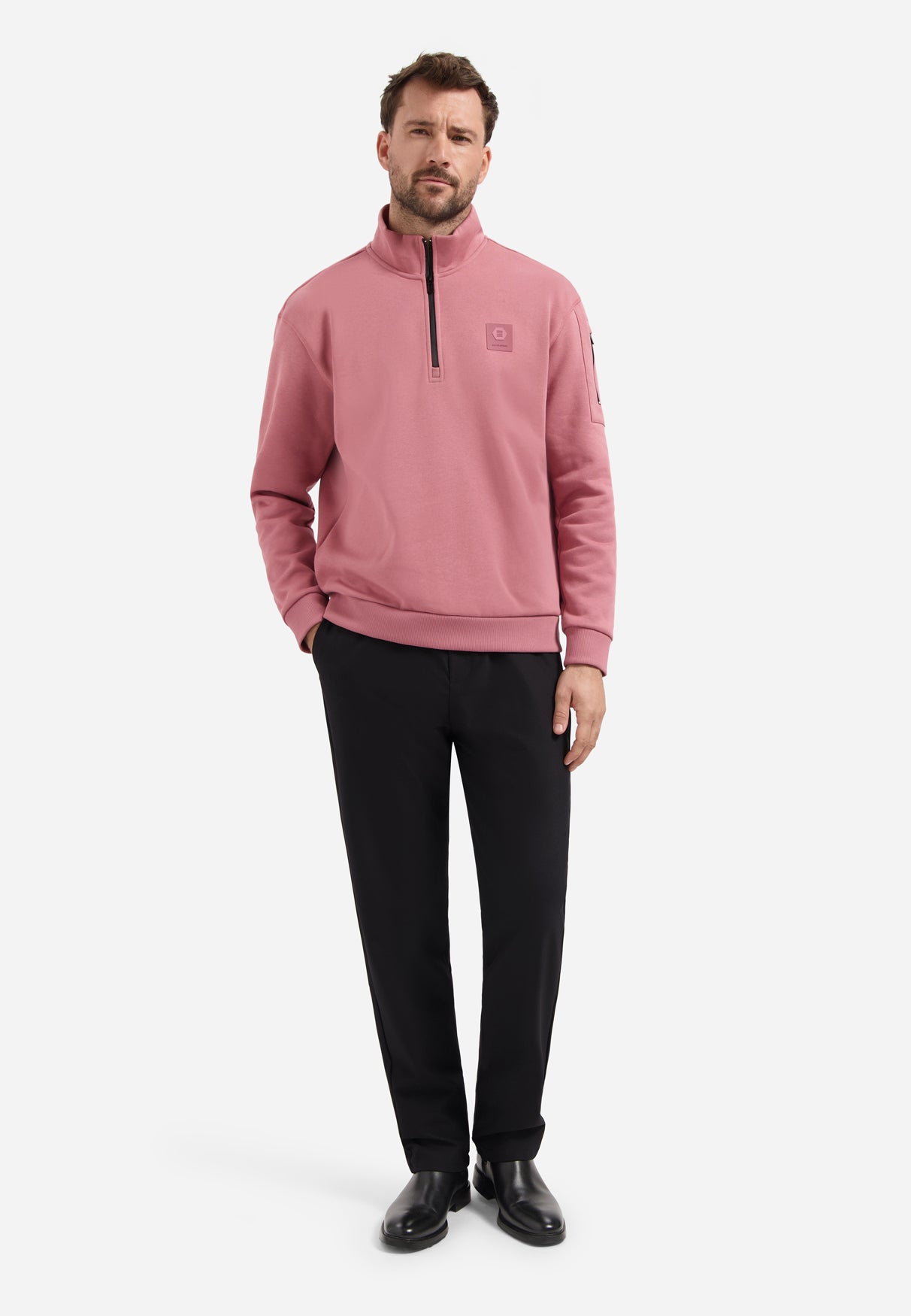Sweat à demi-zip | Old Pink