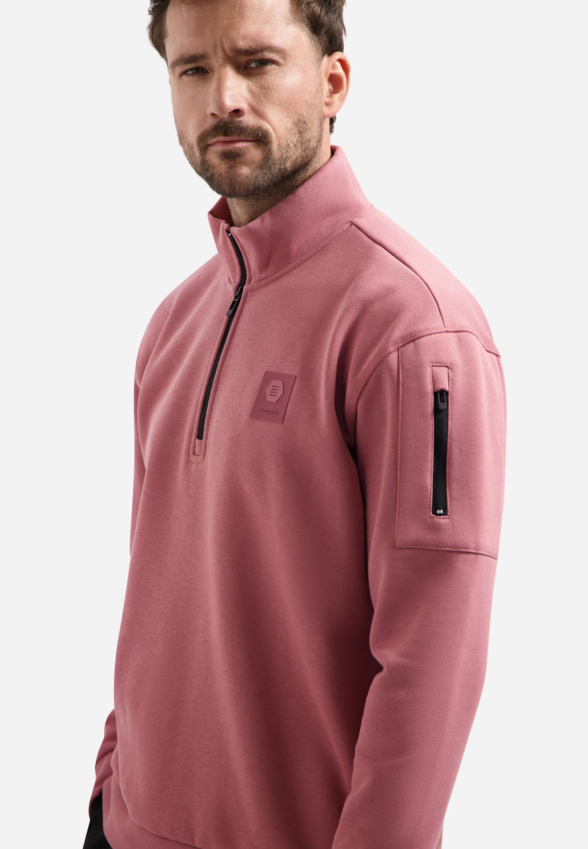 Sweat à demi-zip | Old Pink