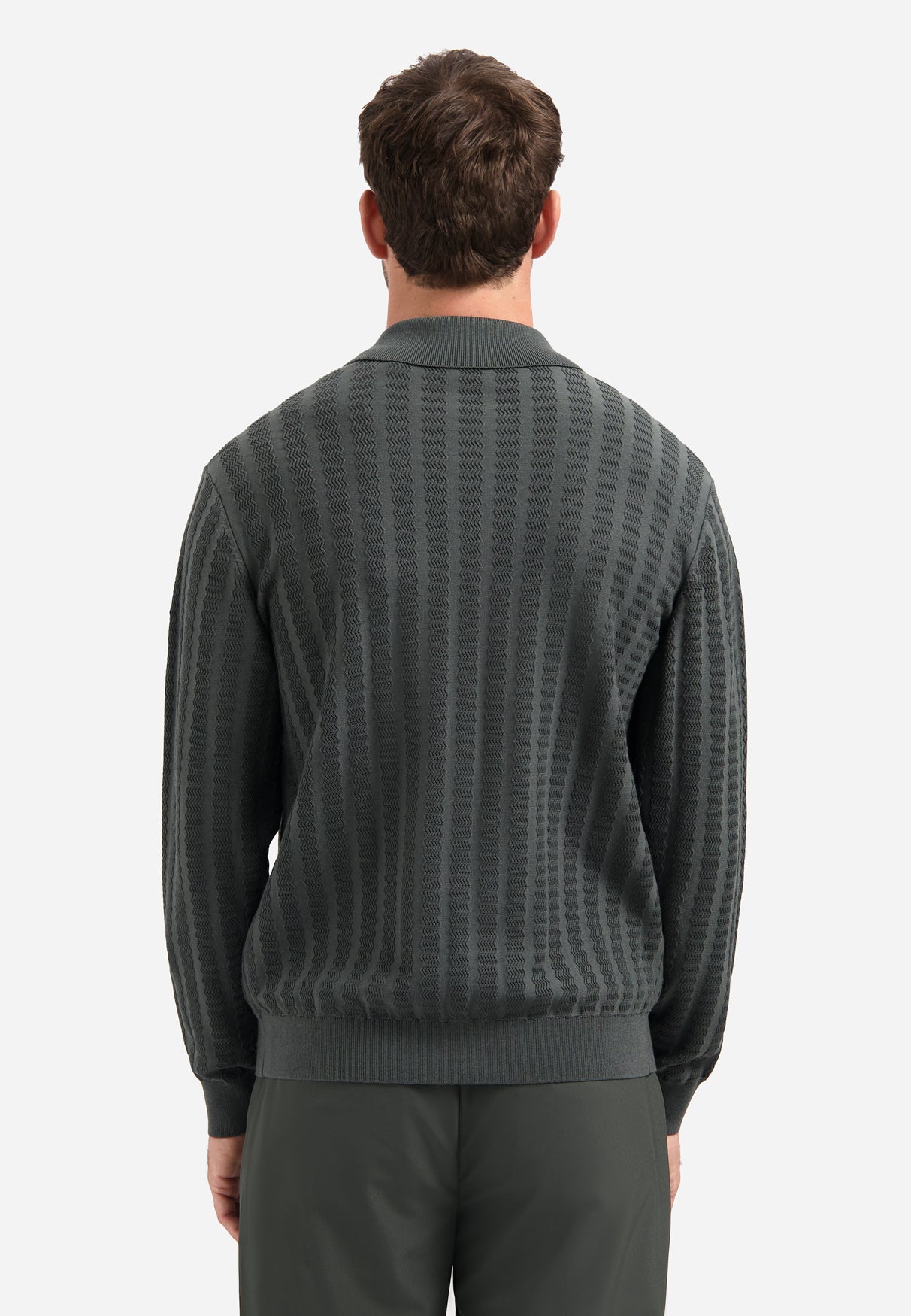 Gilet boutonné à col polo | Dark Steel