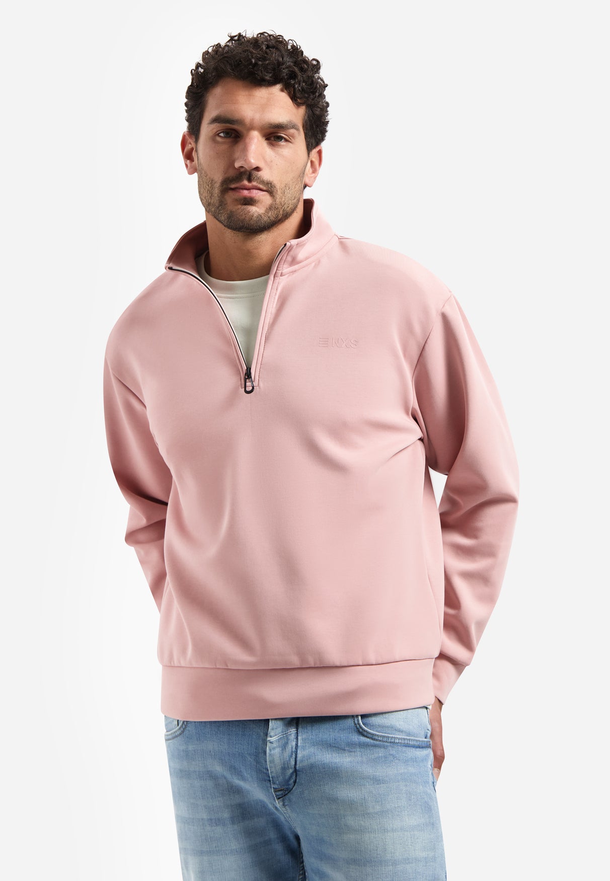 Pull demi-zip | Light Mauve