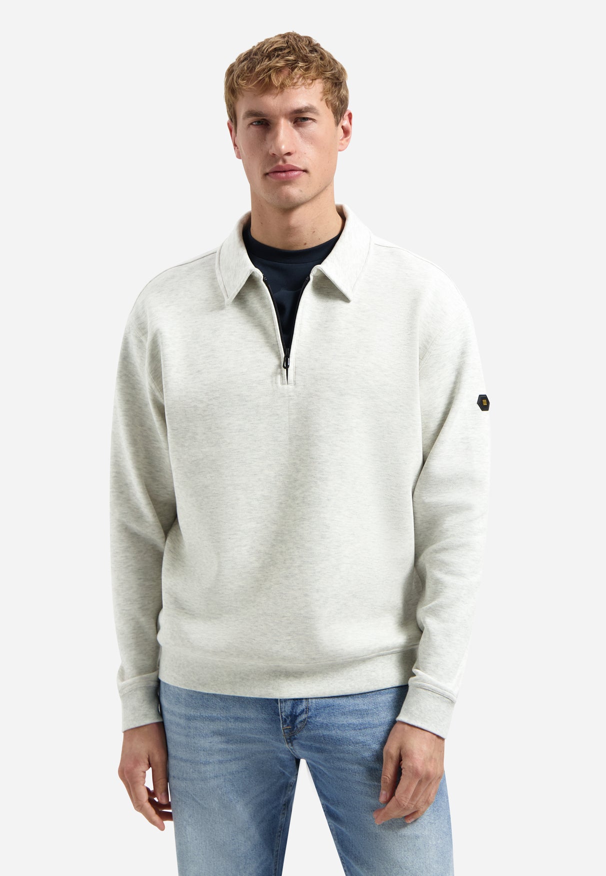 Polo sweater with half-zip | Kit Melange