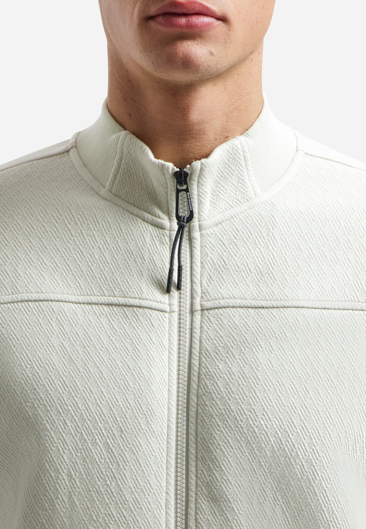 Sweat jacket with mixed textures | Kit