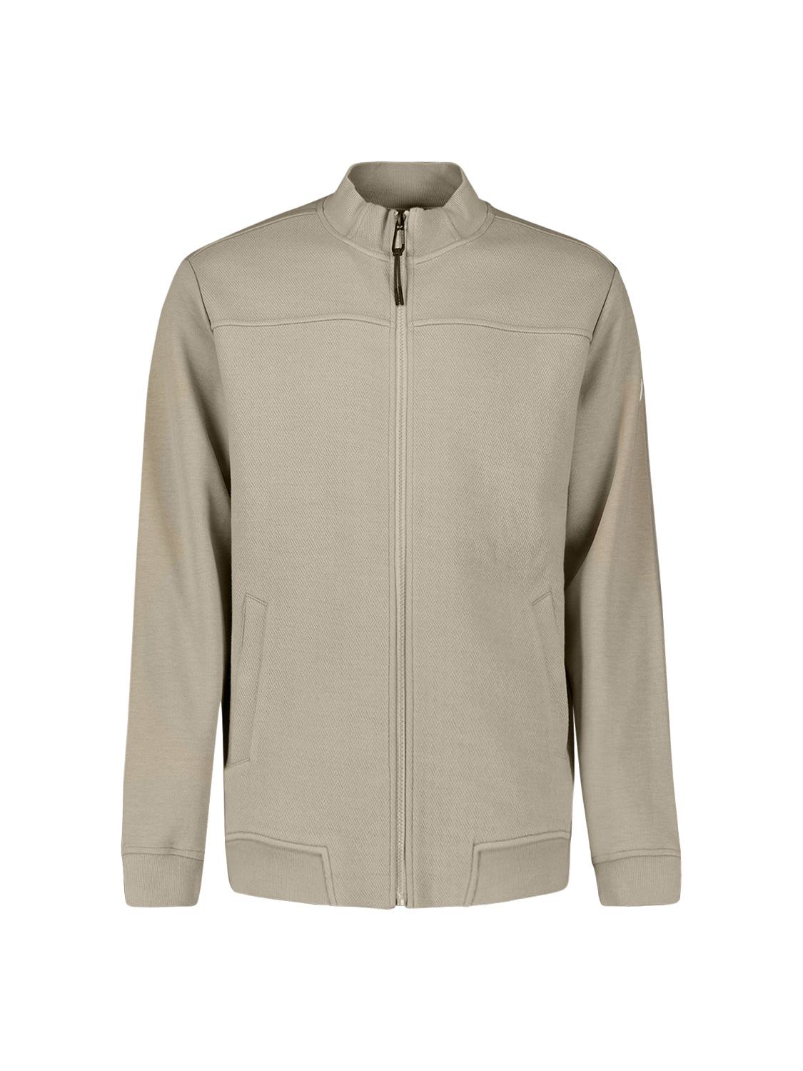 Sweat jacket with mixed textures | Taupe