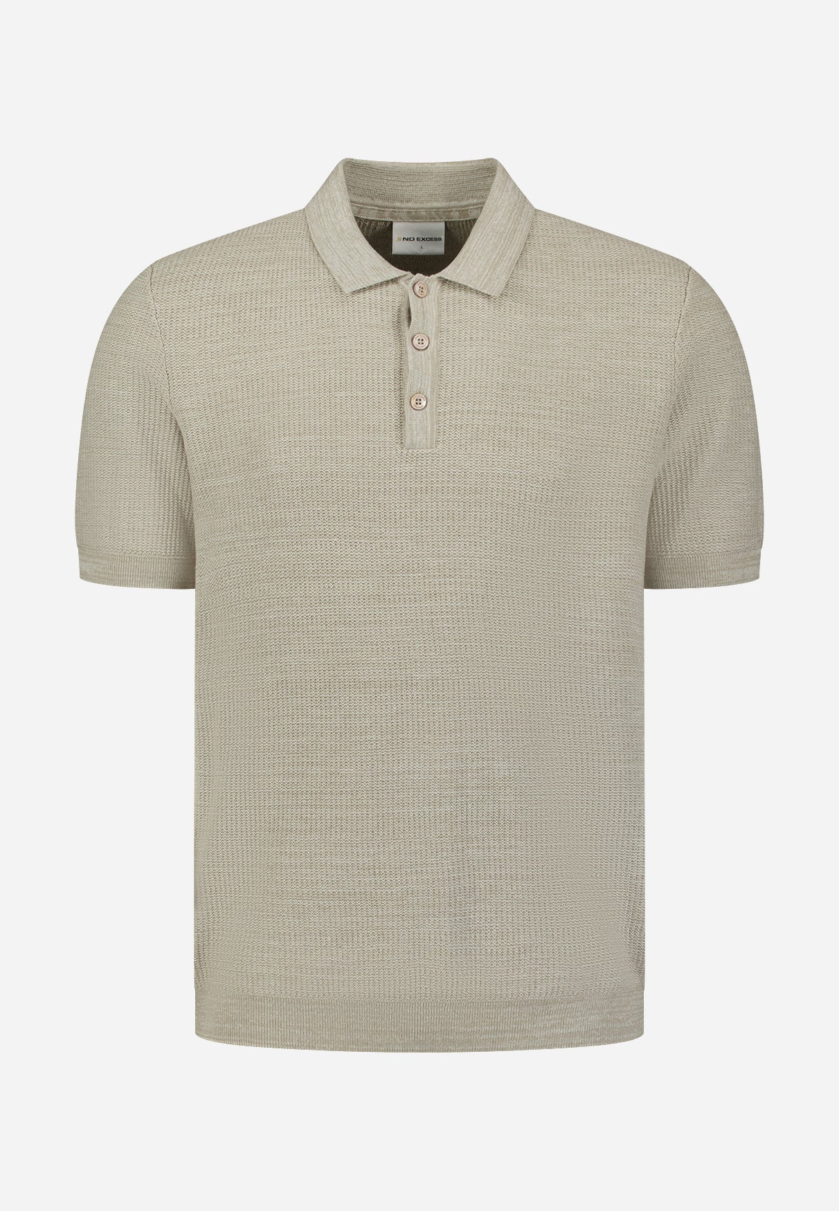 Knitted polo shirt | Taupe