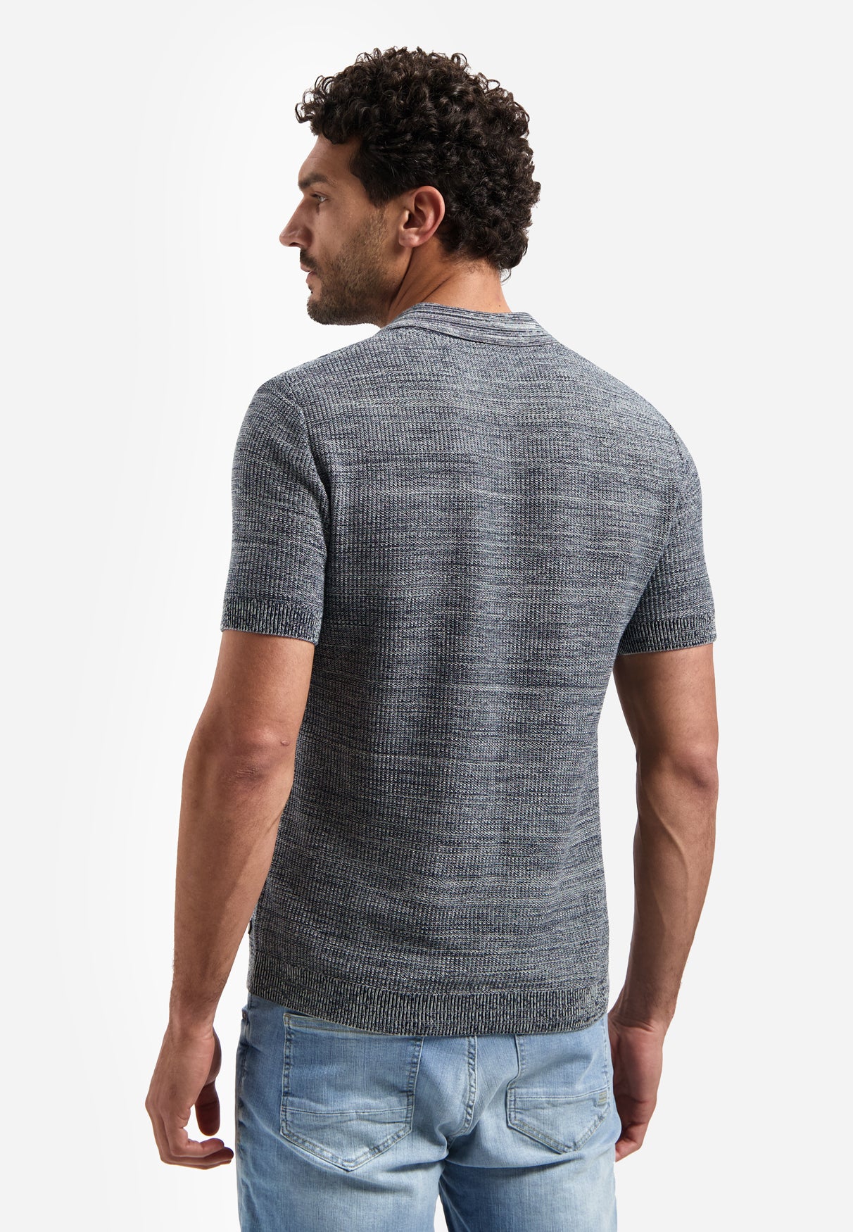 Knitted polo shirt | Night