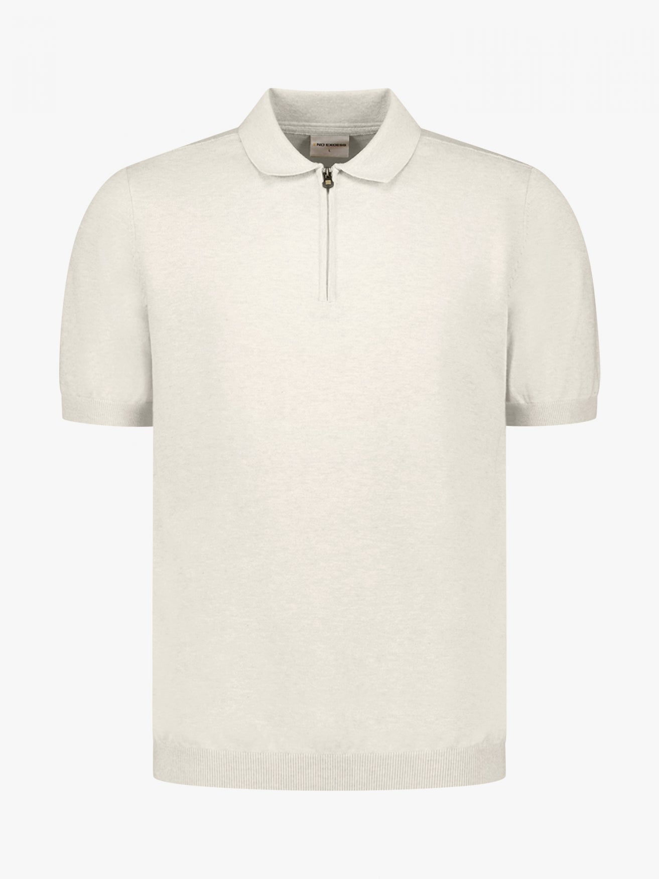 Knitted polo shirt with half-zip | Desert