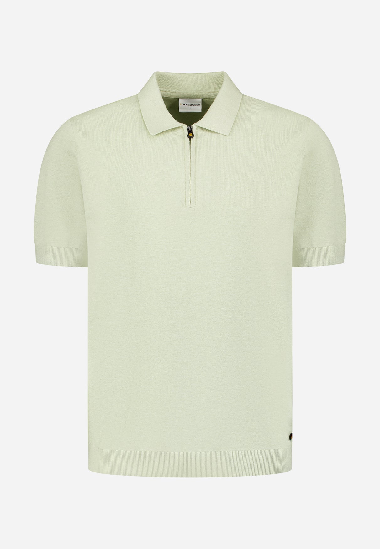 Knitted polo shirt with half-zip | Green