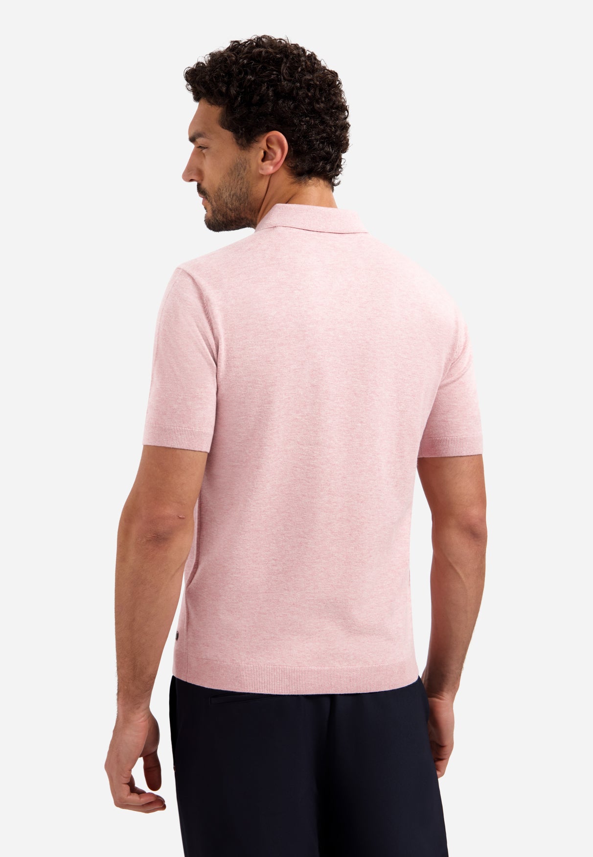 Polo tricoté à demi-zip | Light Mauve
