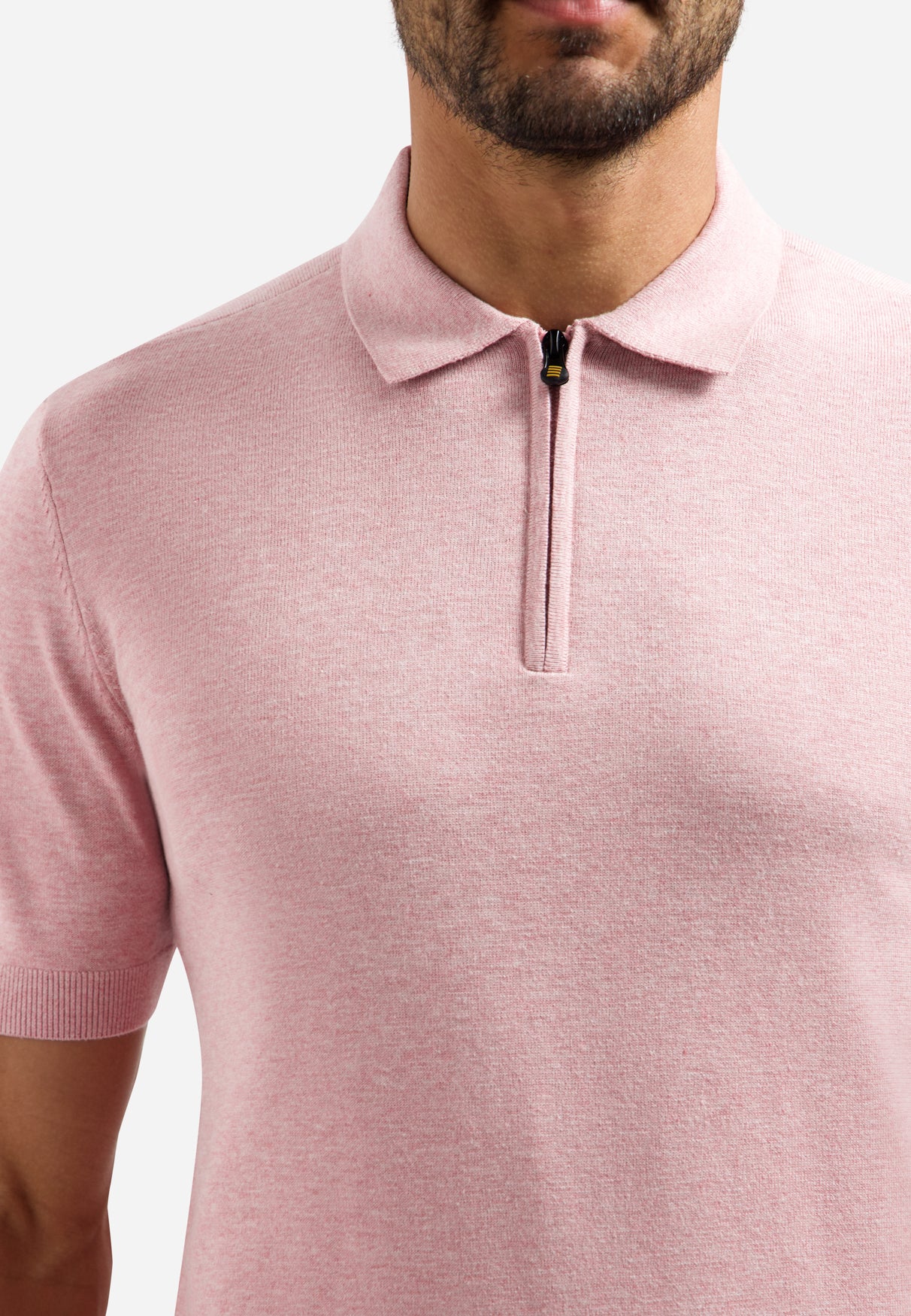Polo tricoté à demi-zip | Light Mauve