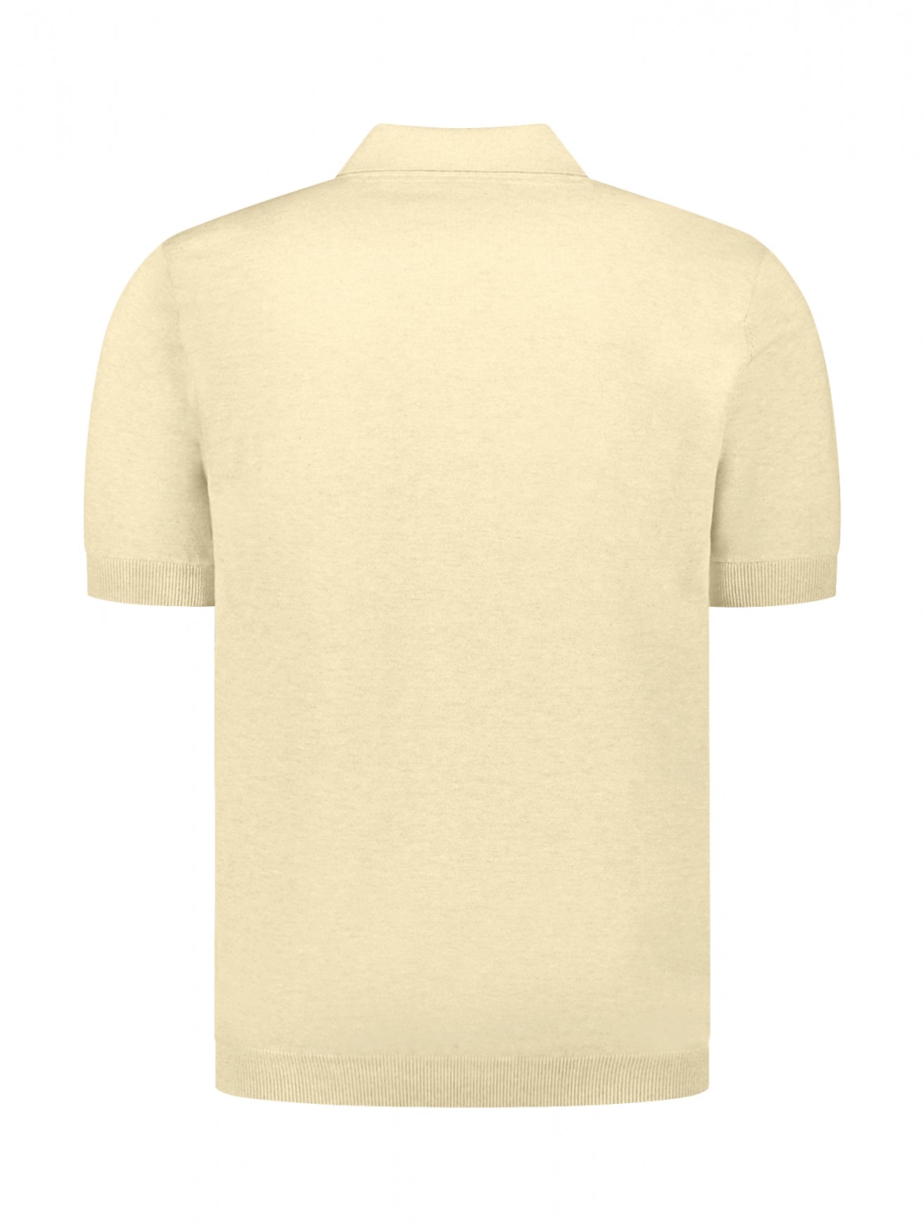 Knitted polo shirt with V-neck | Yellow