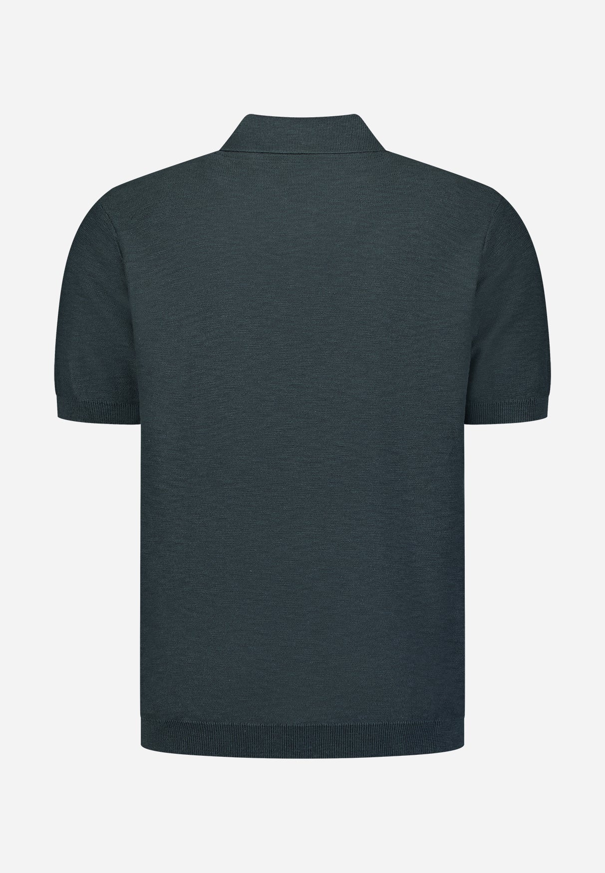 Knitted slub polo shirt with buttons | Dark Steel
