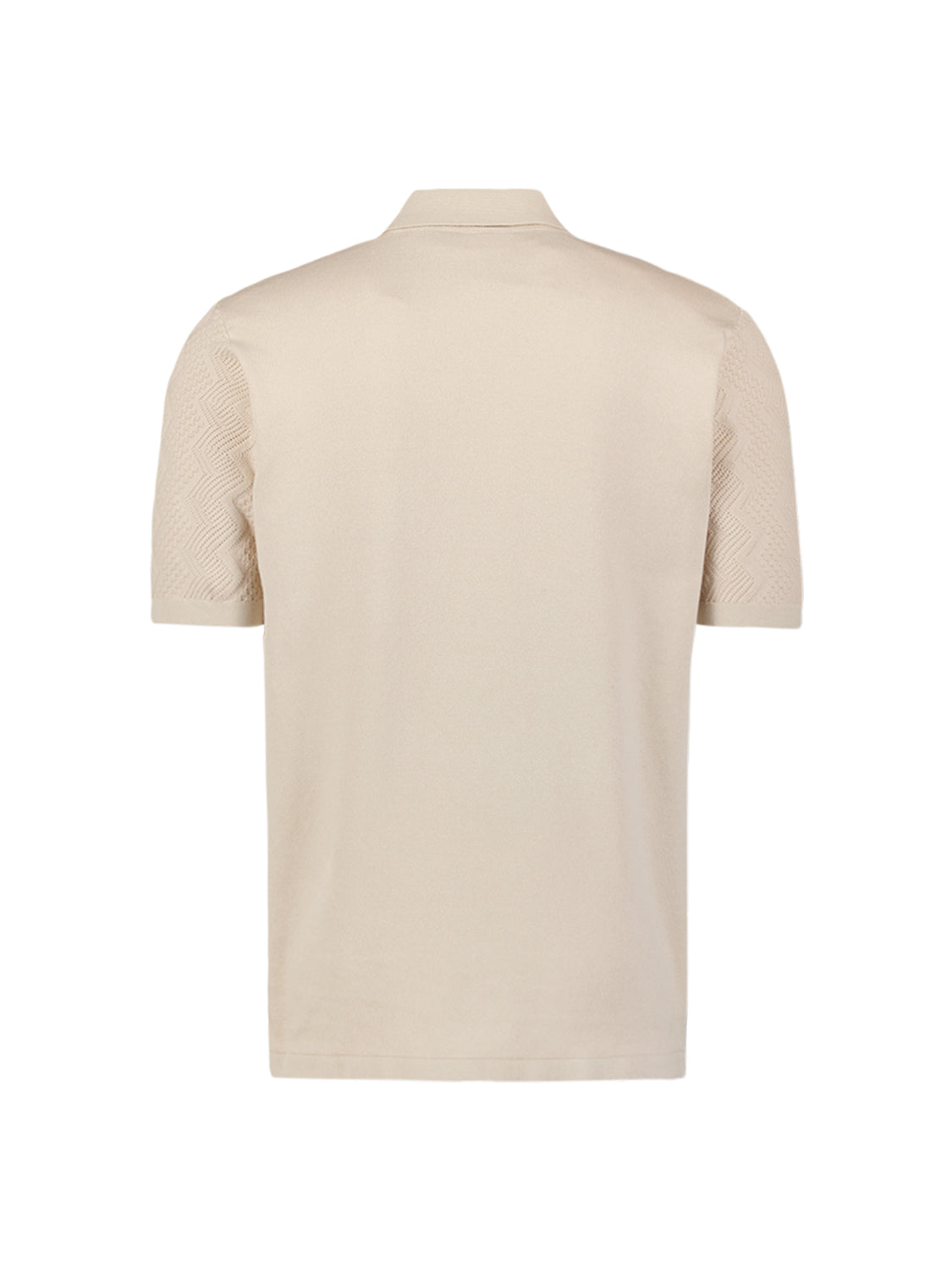 Knitted polo shirt with relief | Desert