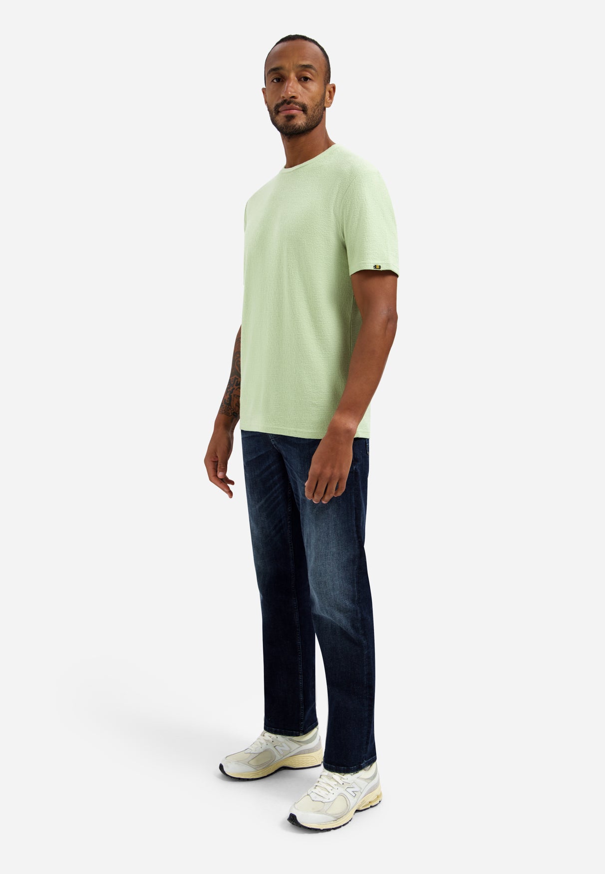 Plain T-shirt with a round neck | Green
