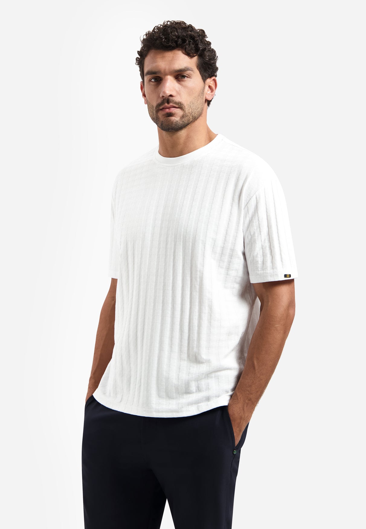 T-shirt uni avec relief | White