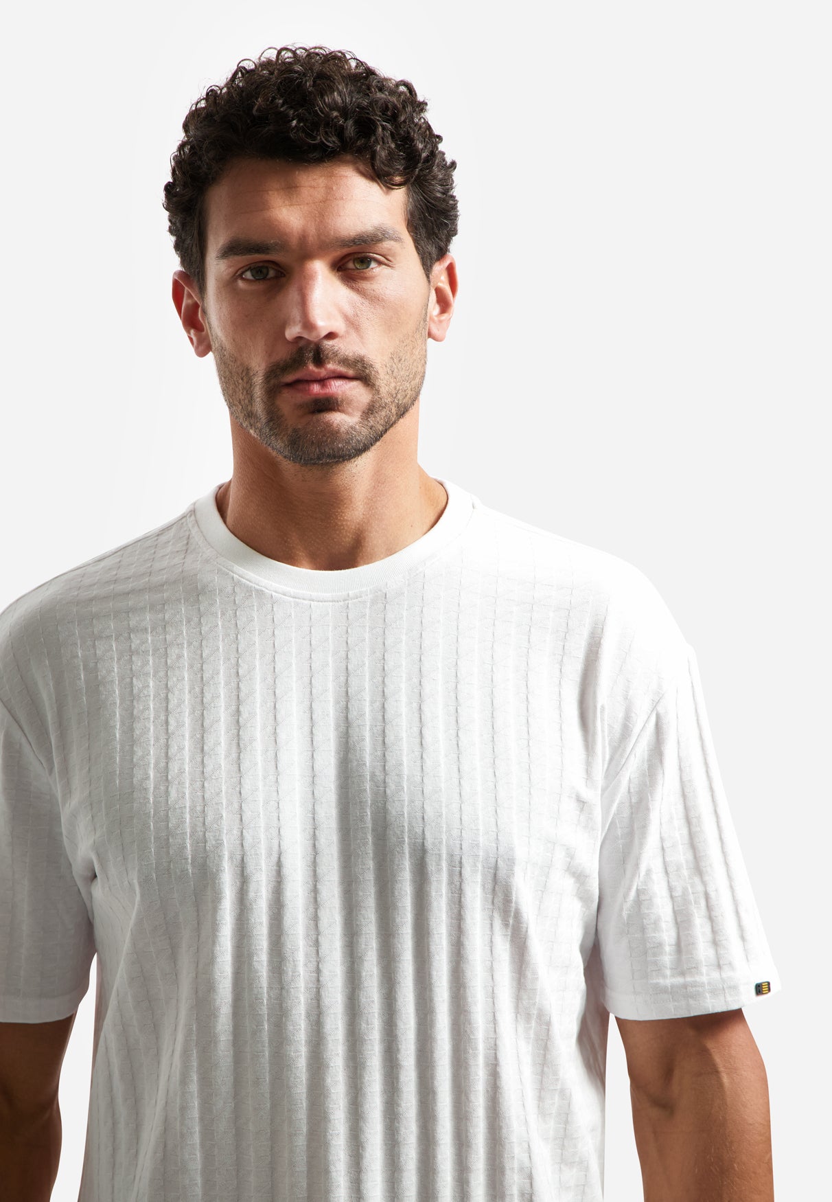 T-shirt uni avec relief | White