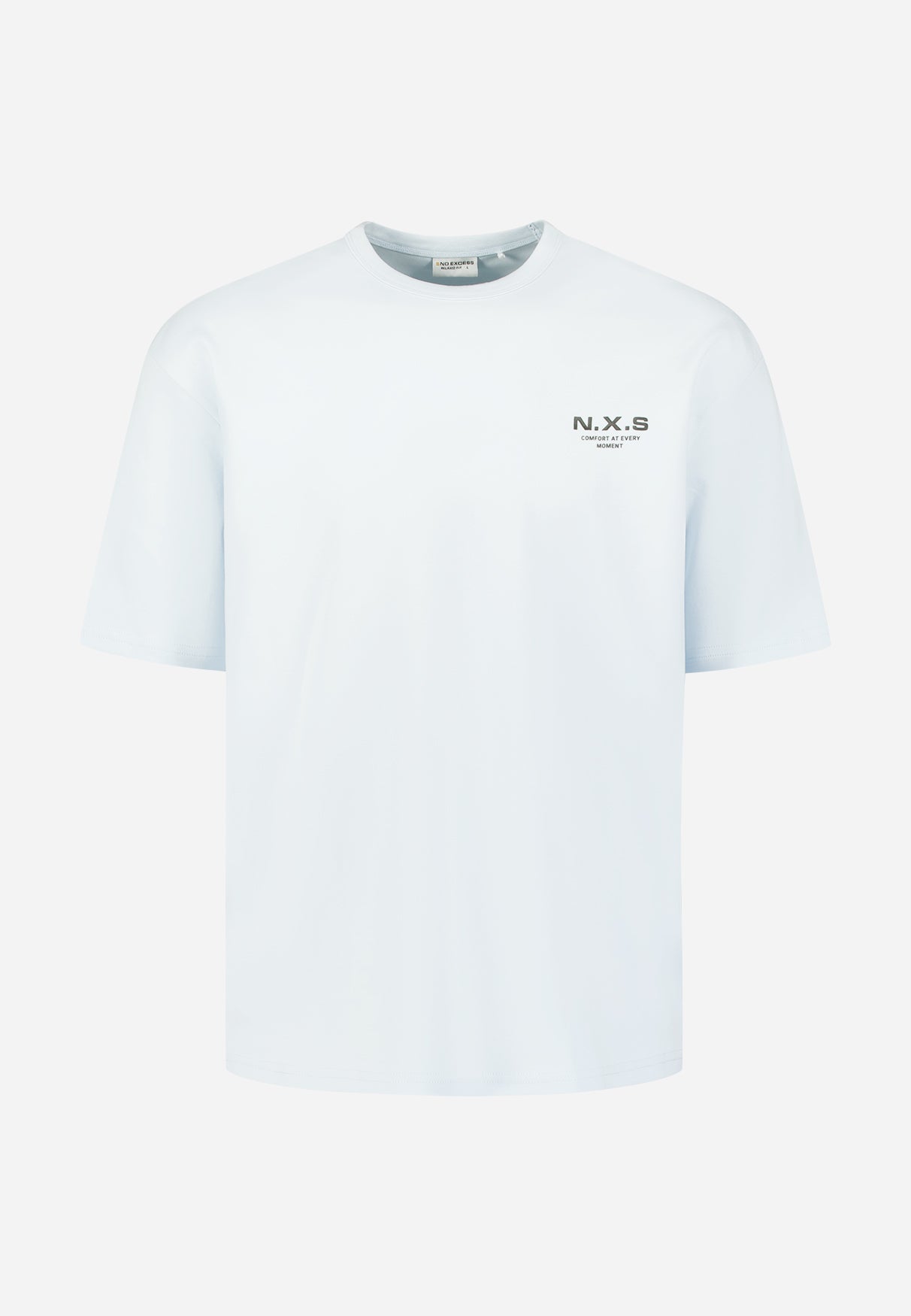 Heavy crew neck T-shirt | Sky