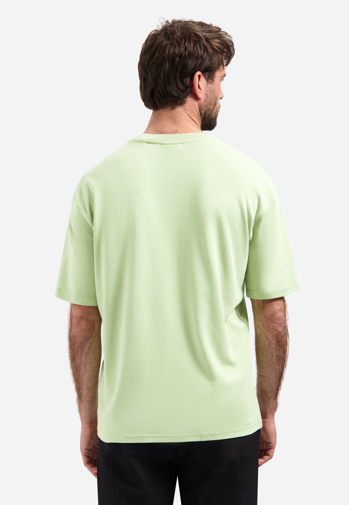 Interlock T-shirt with round neck. | Green
