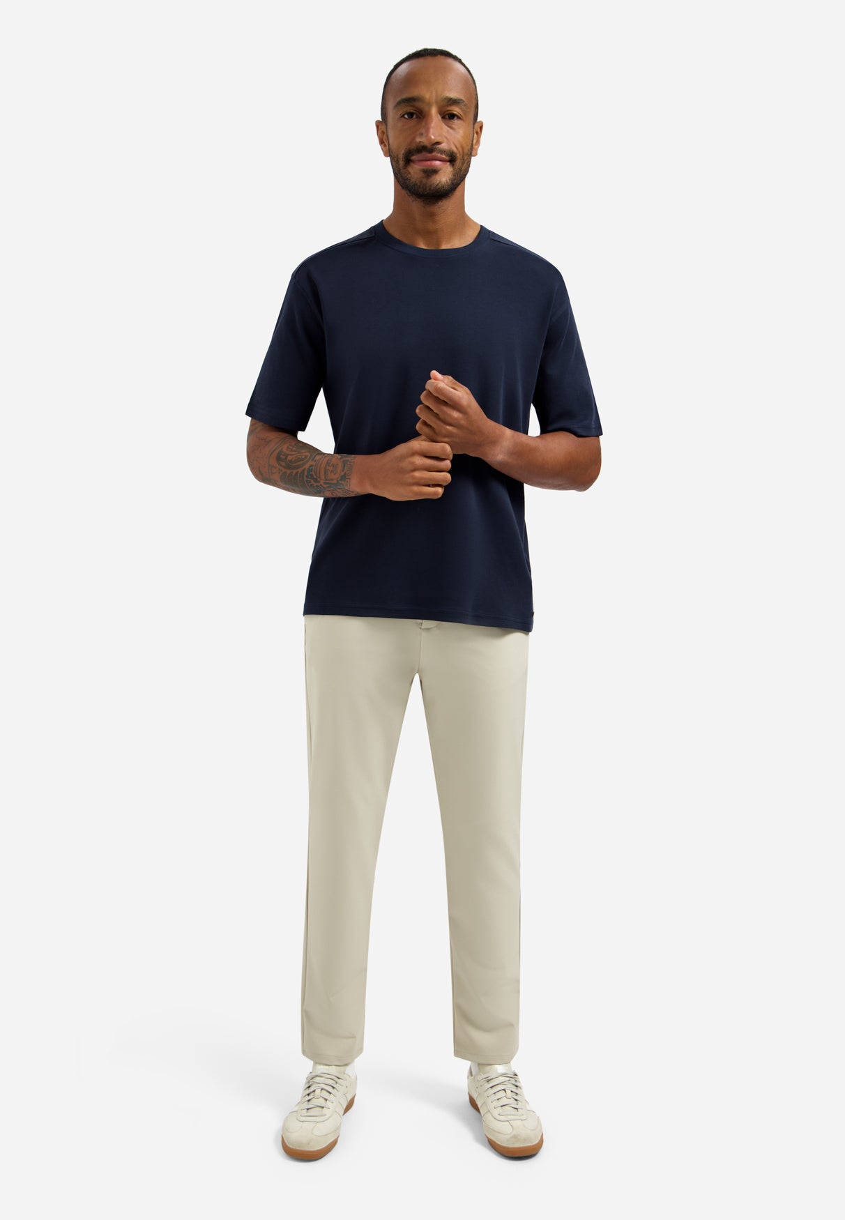 T-shirt interlock à col rond. | Night