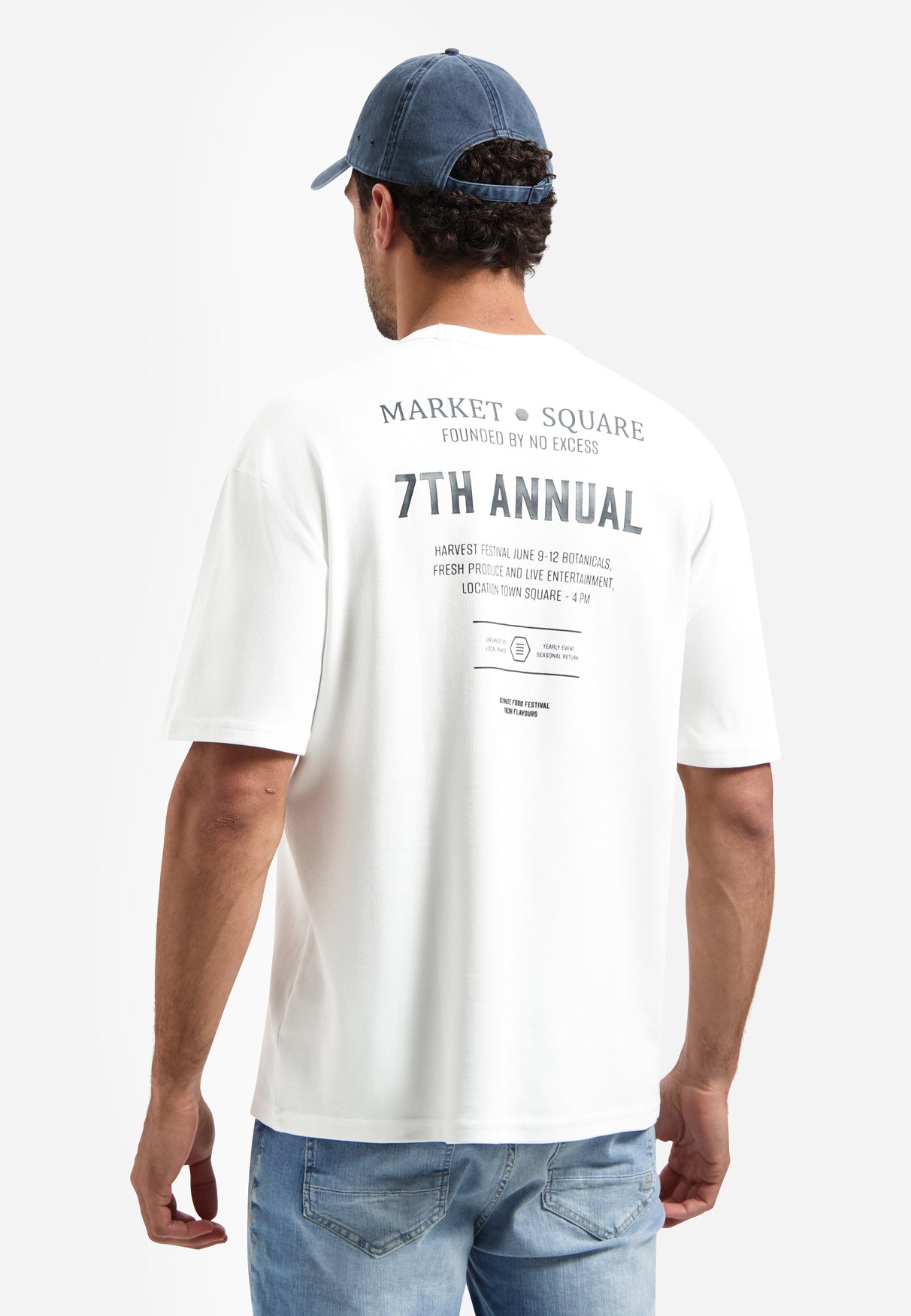 T-shirt interlock avec imprimé dans le dos | White