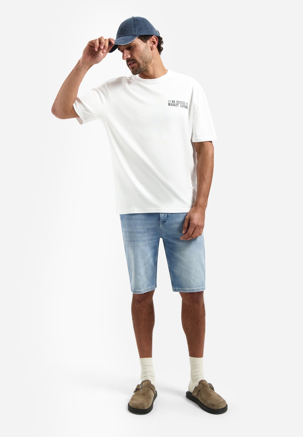 T-shirt interlock avec imprimé dans le dos | White