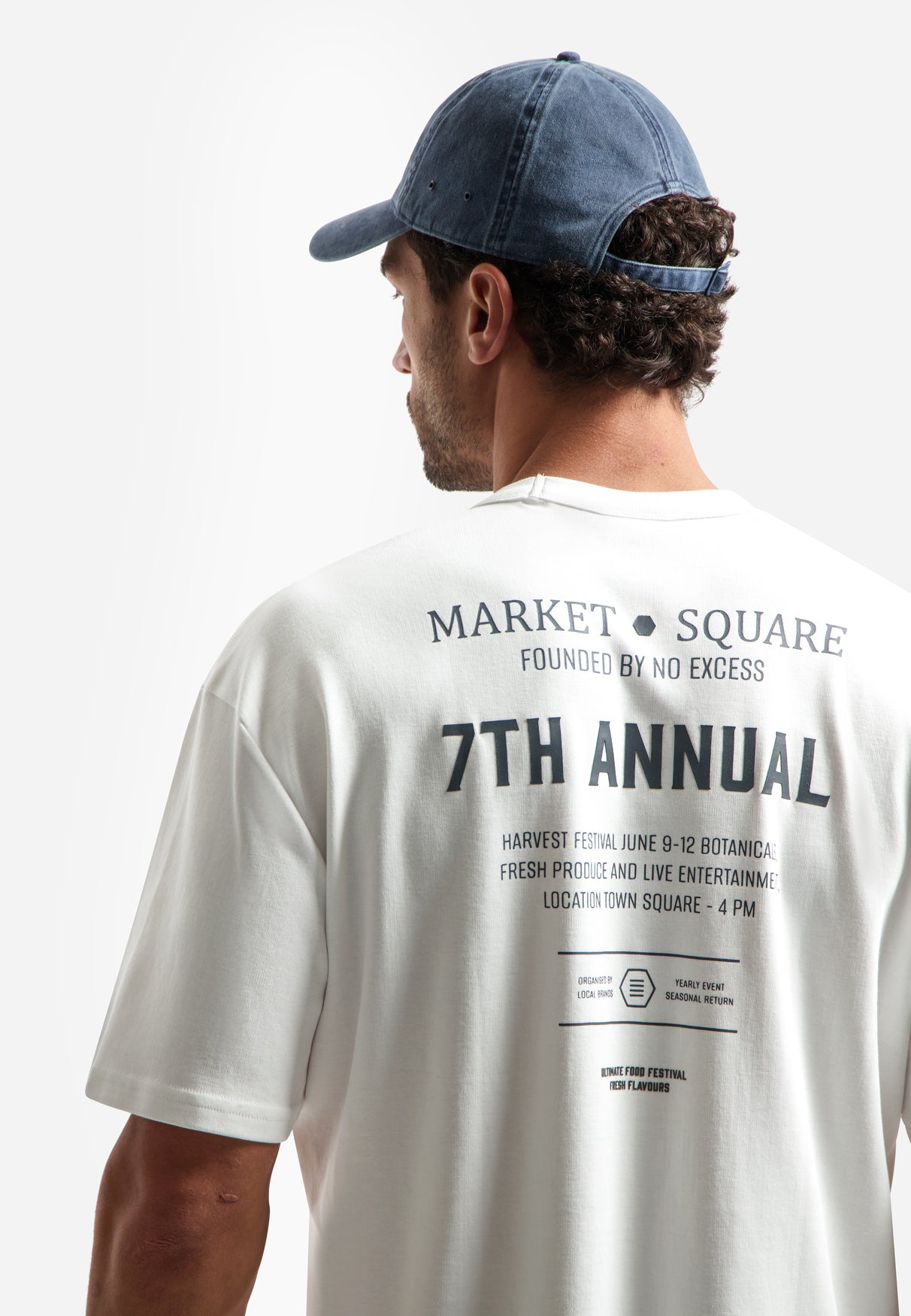 T-shirt interlock avec imprimé dans le dos | White