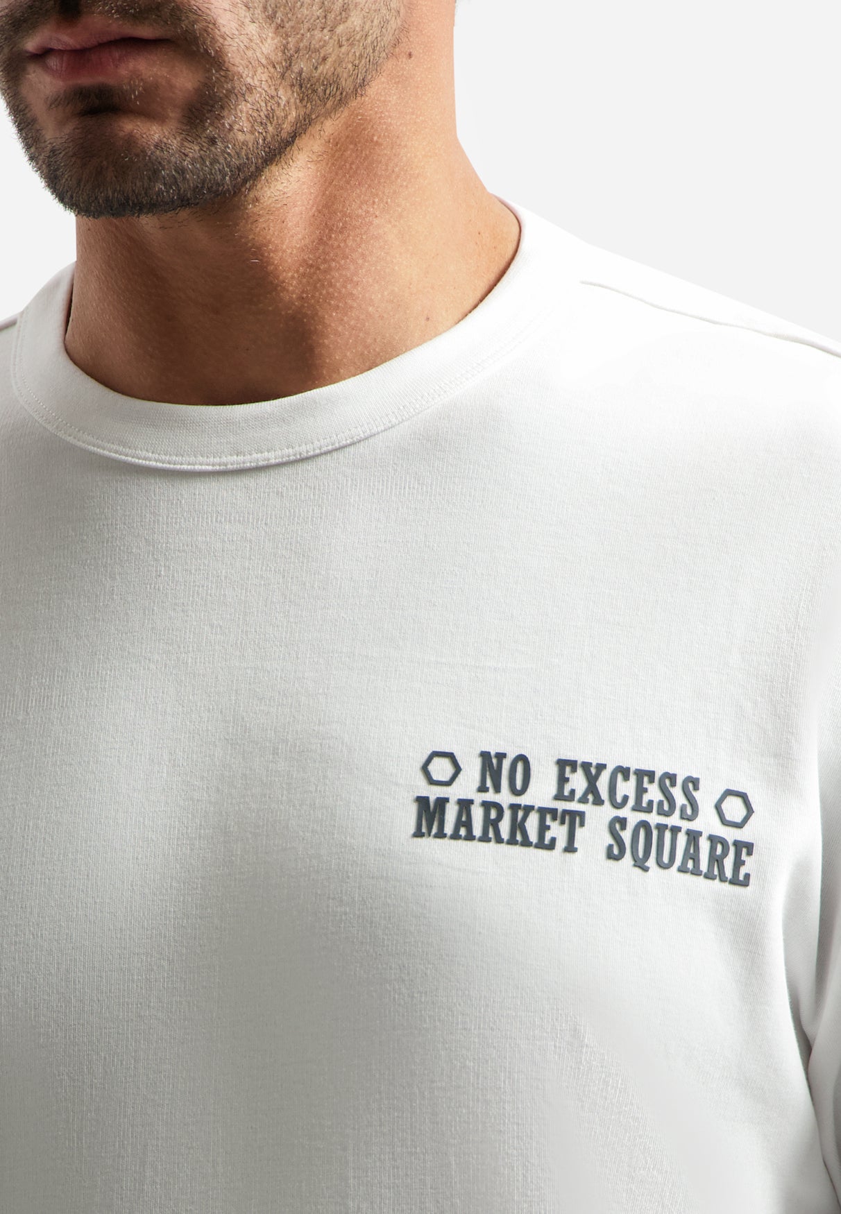 T-shirt interlock avec imprimé dans le dos | White