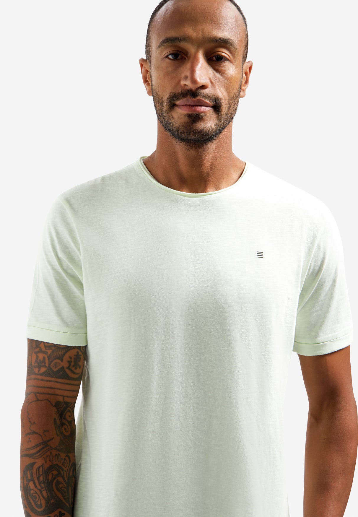 Slub T-shirt with round neck | Seagreen