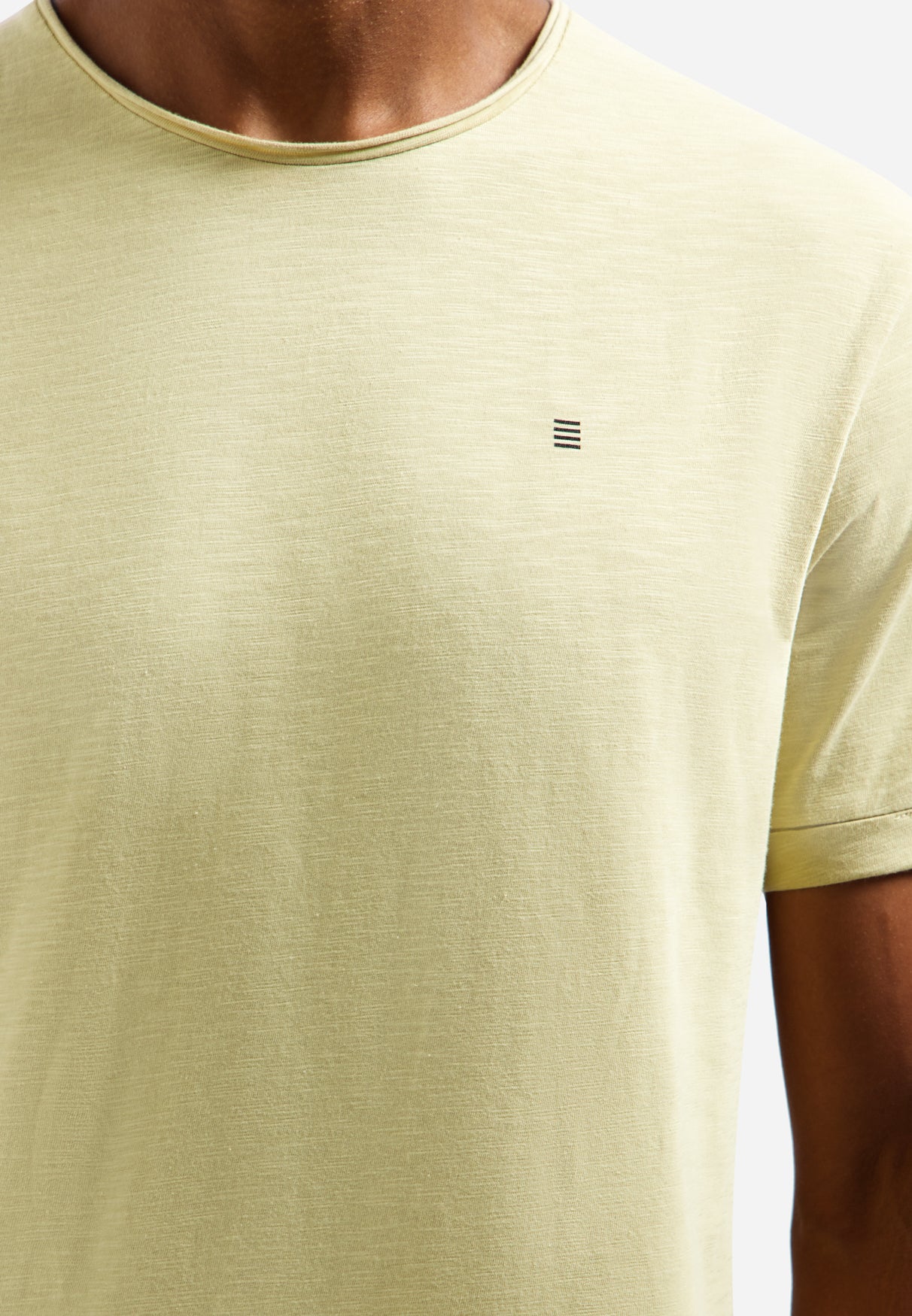 Slub T-shirt with round neck | Yellow