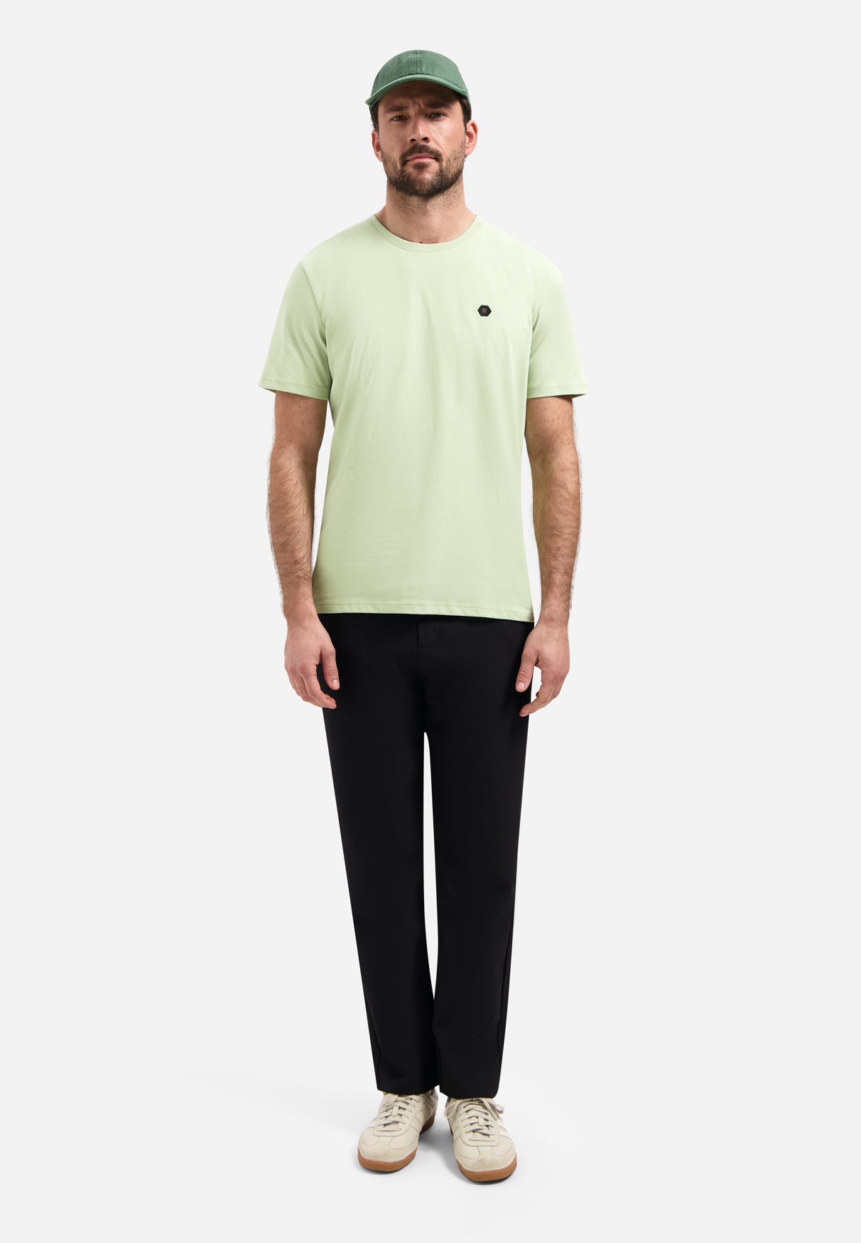 T-shirt peigné à col rond | Green