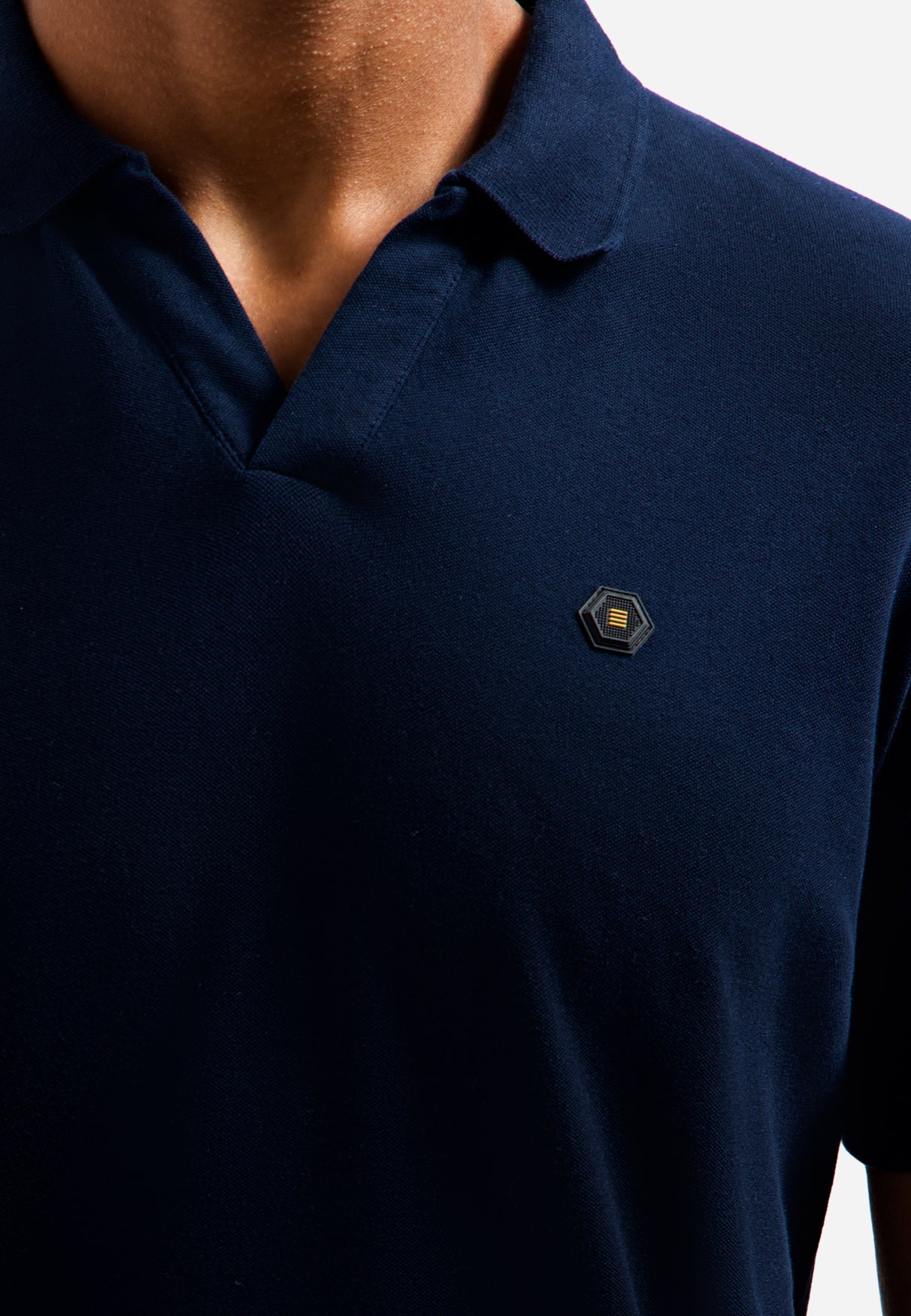 Basic polo shirt with V-neck | Night