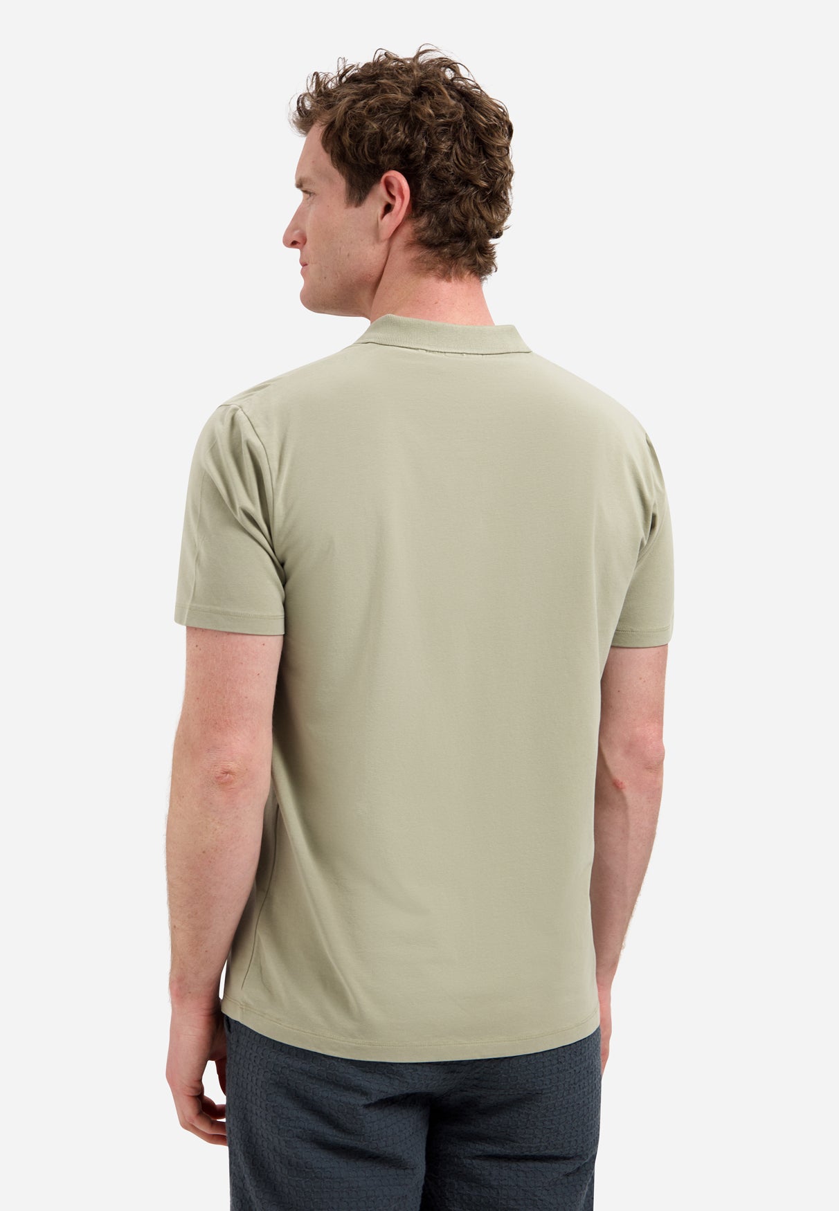 Polo à col en V | Taupe