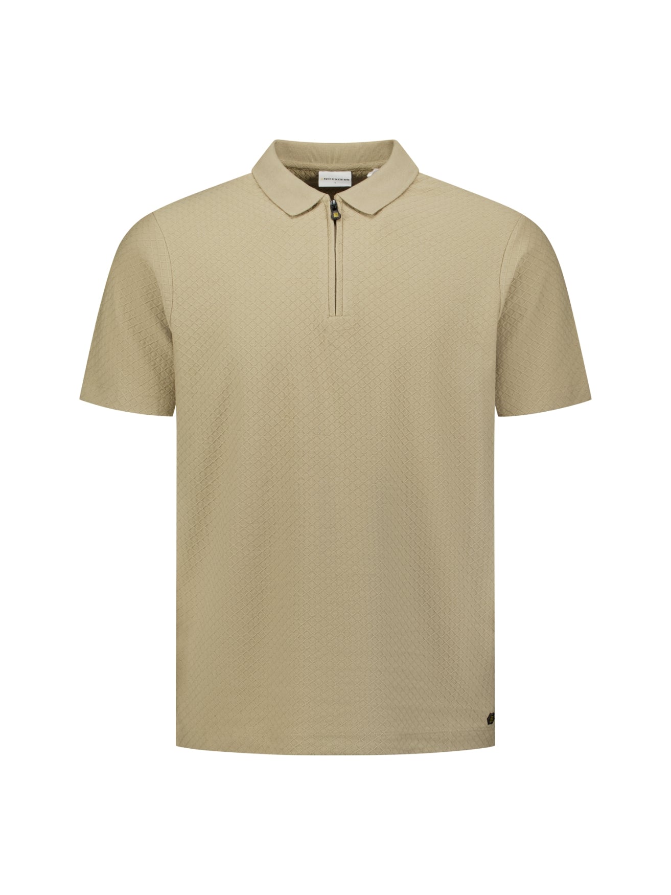 Jacquard polo shirt with a zipper | Taupe