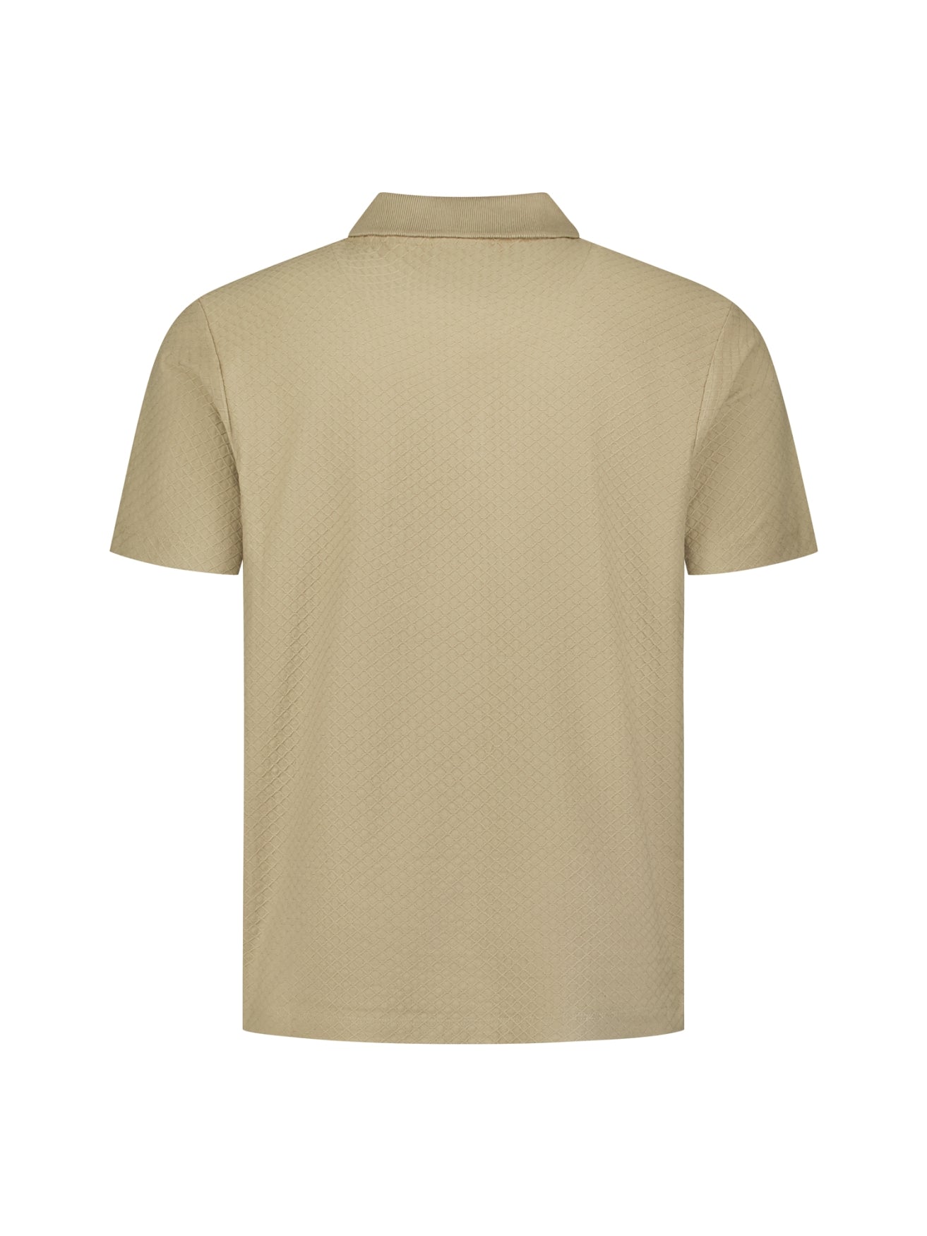 Jacquard polo shirt with a zipper | Taupe