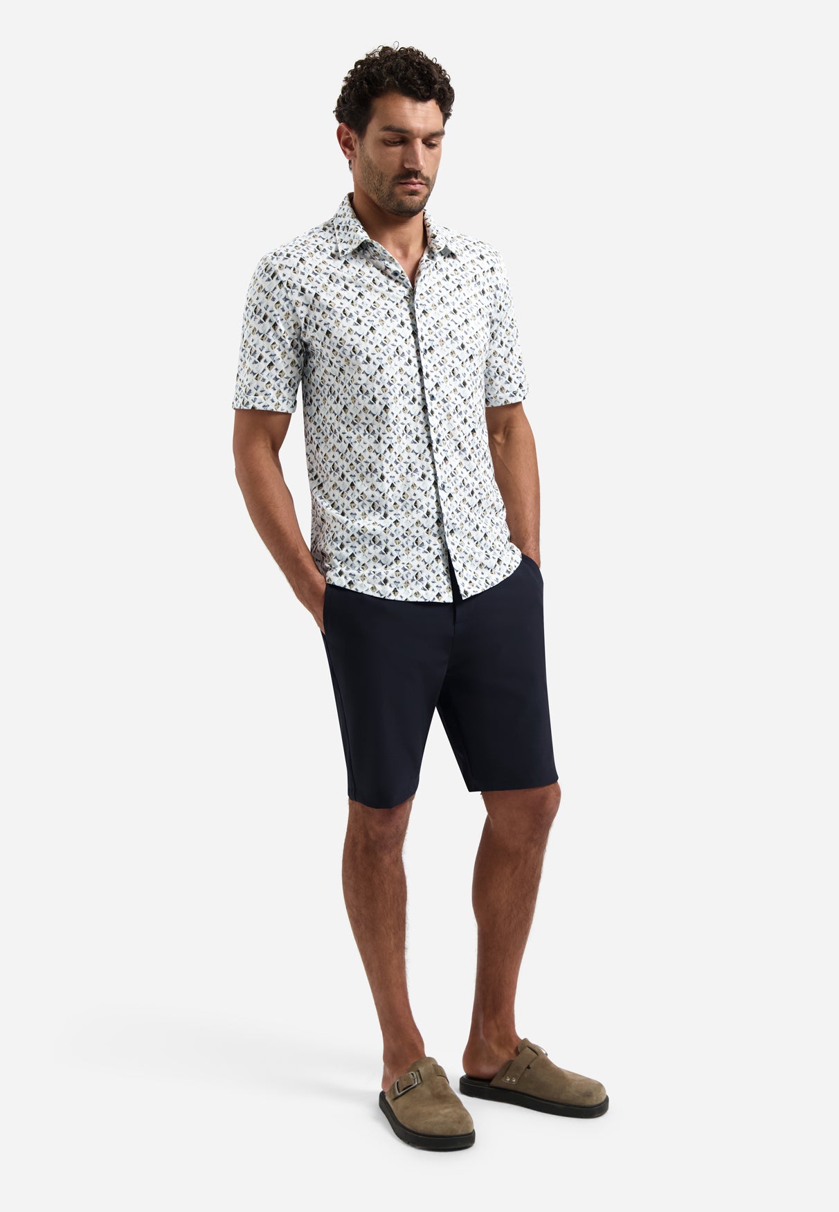 Chemise imprimée à manches courtes | Blue