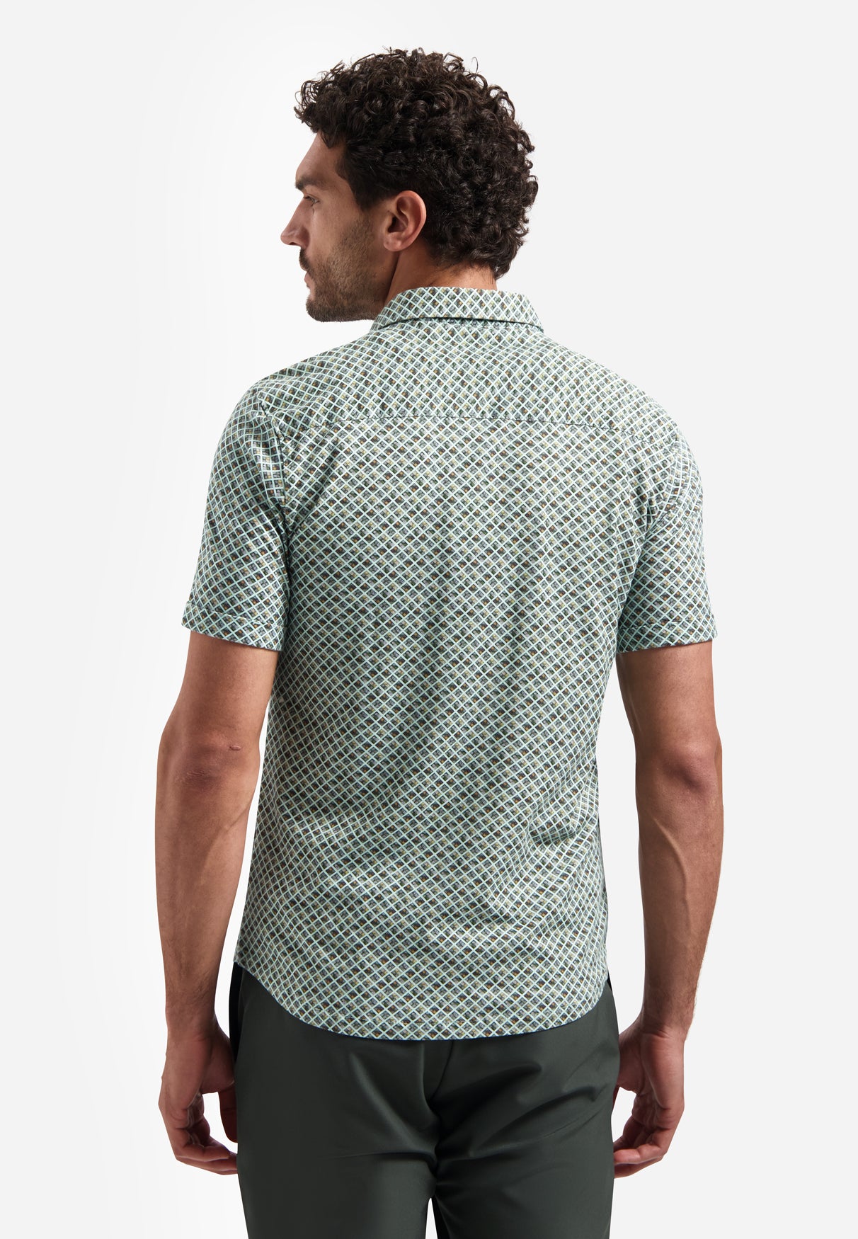 Printed shirt with short sleeves | Green