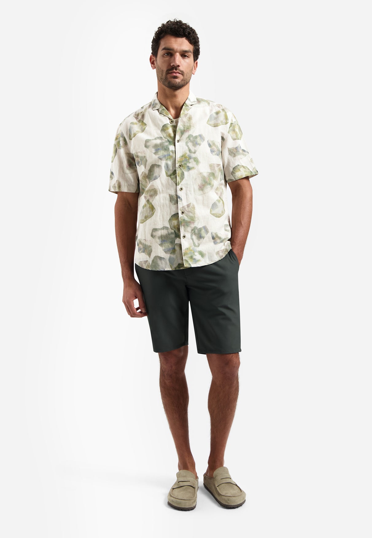Printed short-sleeved shirt | Green