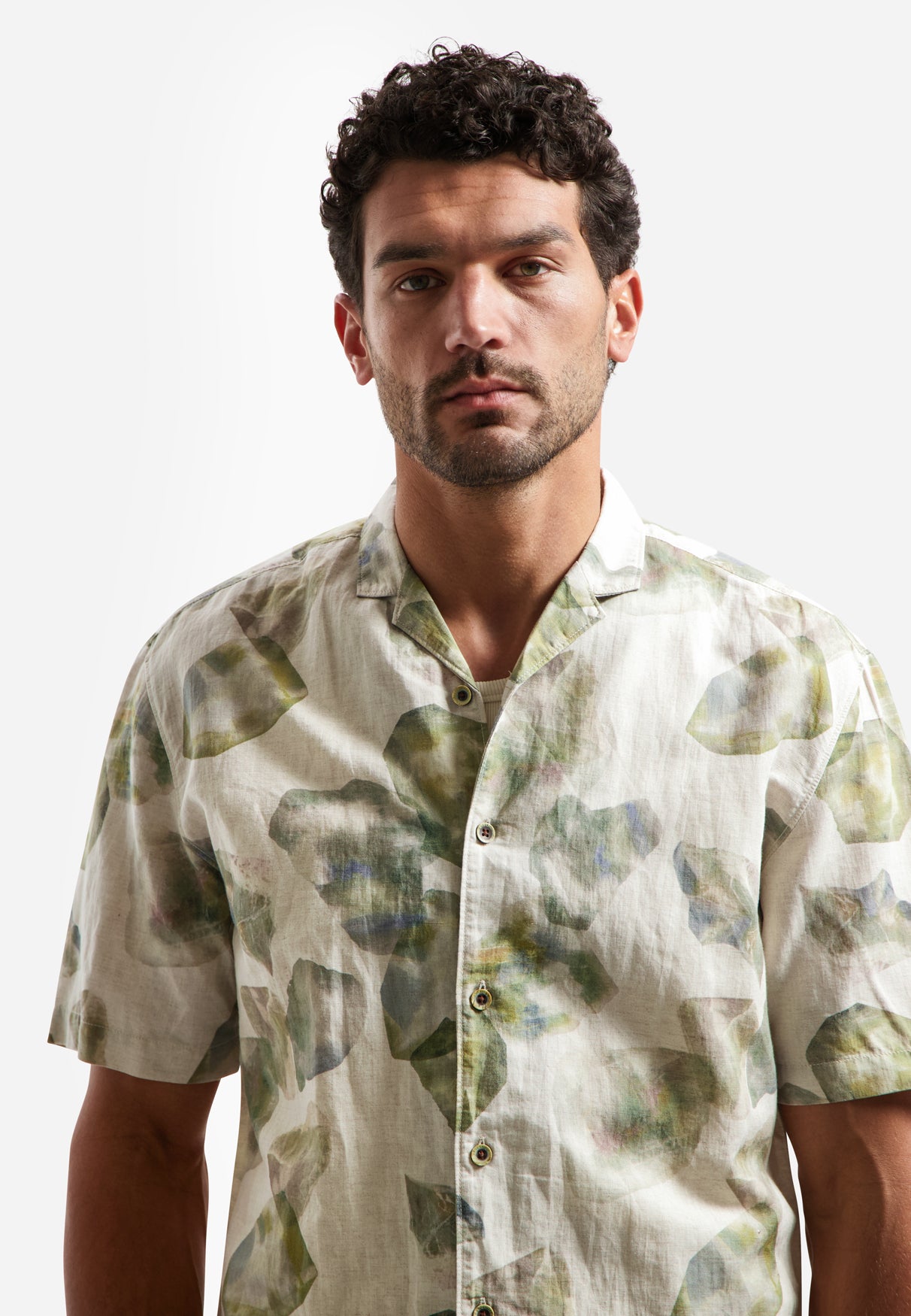 Chemise à manches courtes imprimée | Green