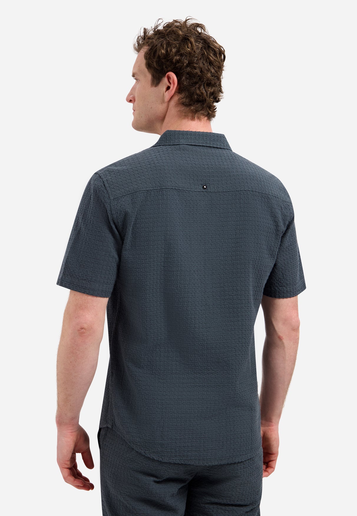 Cotton short-sleeved shirt | Dark Steel