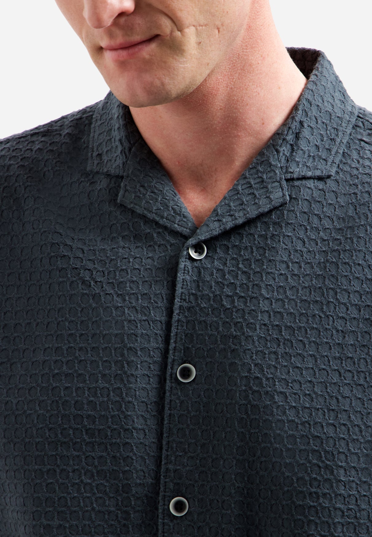 Cotton short-sleeved shirt | Dark Steel